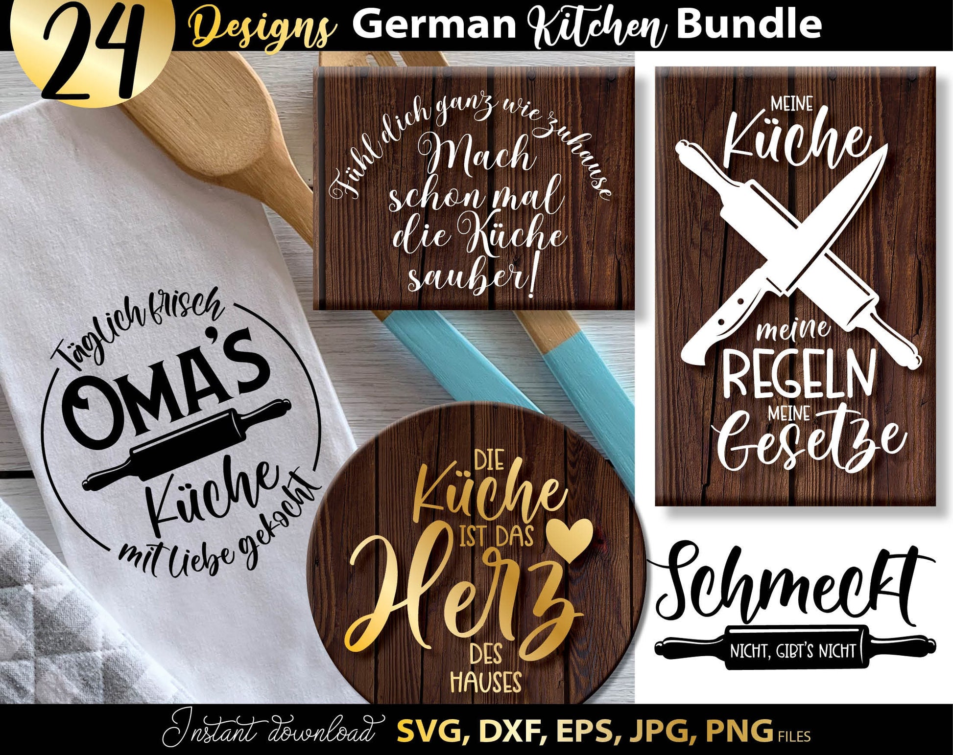 Funny German Küche lustige party saying  Plotter File SVG, PNG DXF and PDF files included. Compatible with Cricut, Silhouette, Glowforge or other machines. Use for sublimation or laser cut projects as well. Buy now, enjoy! Discount prices available.