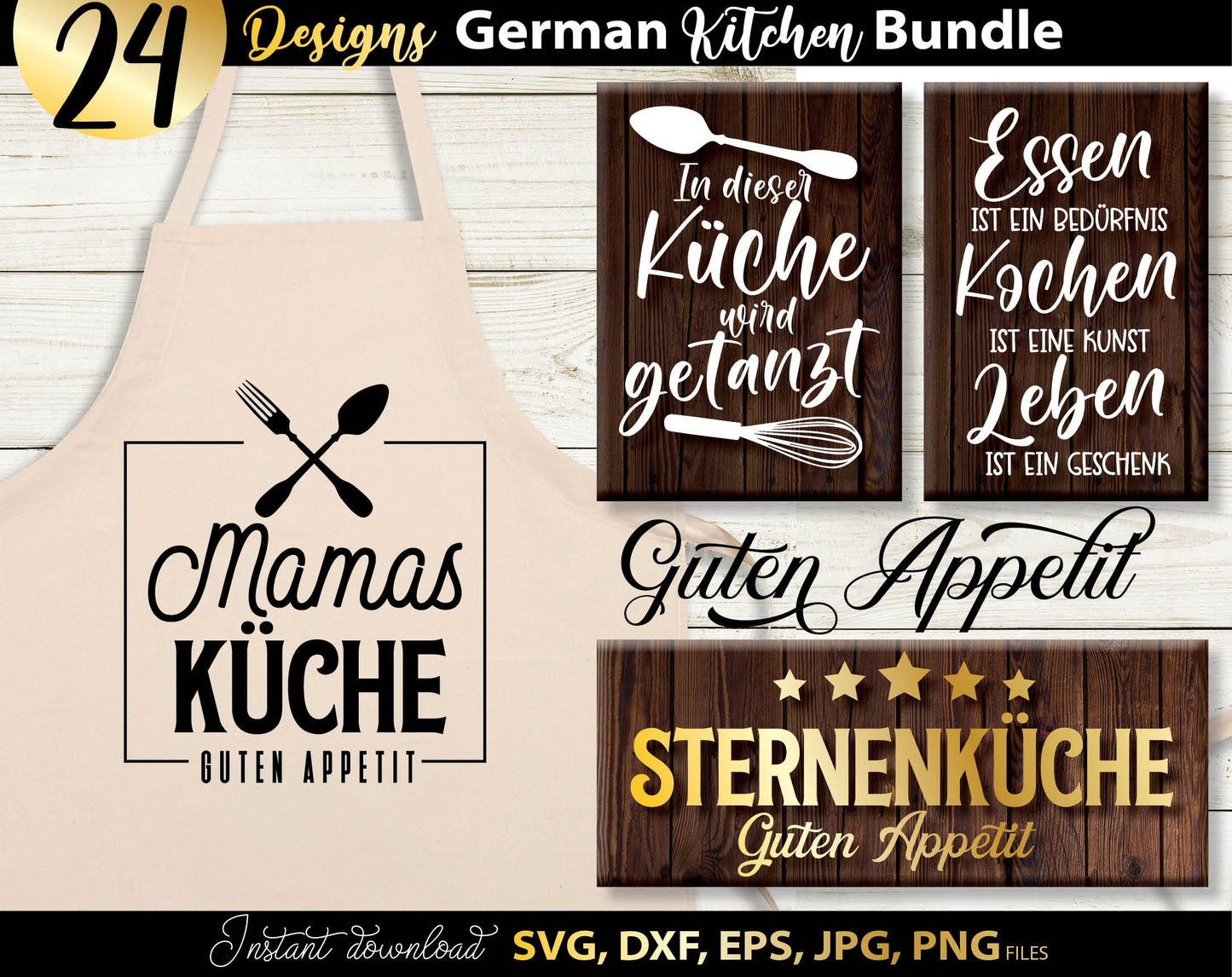 Funny German Küche lustige party saying  Plotter File SVG, PNG DXF and PDF files included. Compatible with Cricut, Silhouette, Glowforge or other machines. Use for sublimation or laser cut projects as well. Buy now, enjoy! Discount prices available.