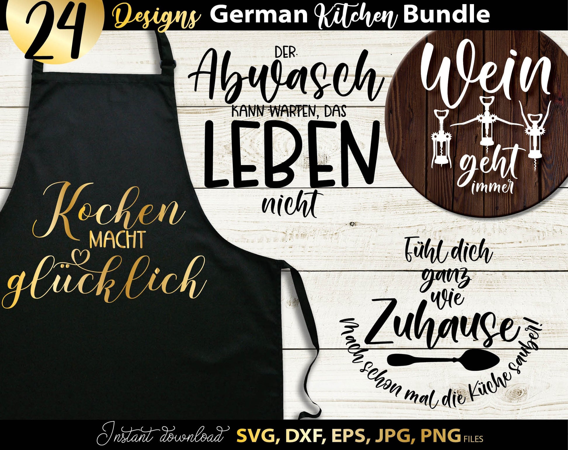 Funny German Küche lustige party saying  Plotter File SVG, PNG DXF and PDF files included. Compatible with Cricut, Silhouette, Glowforge or other machines. Use for sublimation or laser cut projects as well. Buy now, enjoy! Discount prices available.