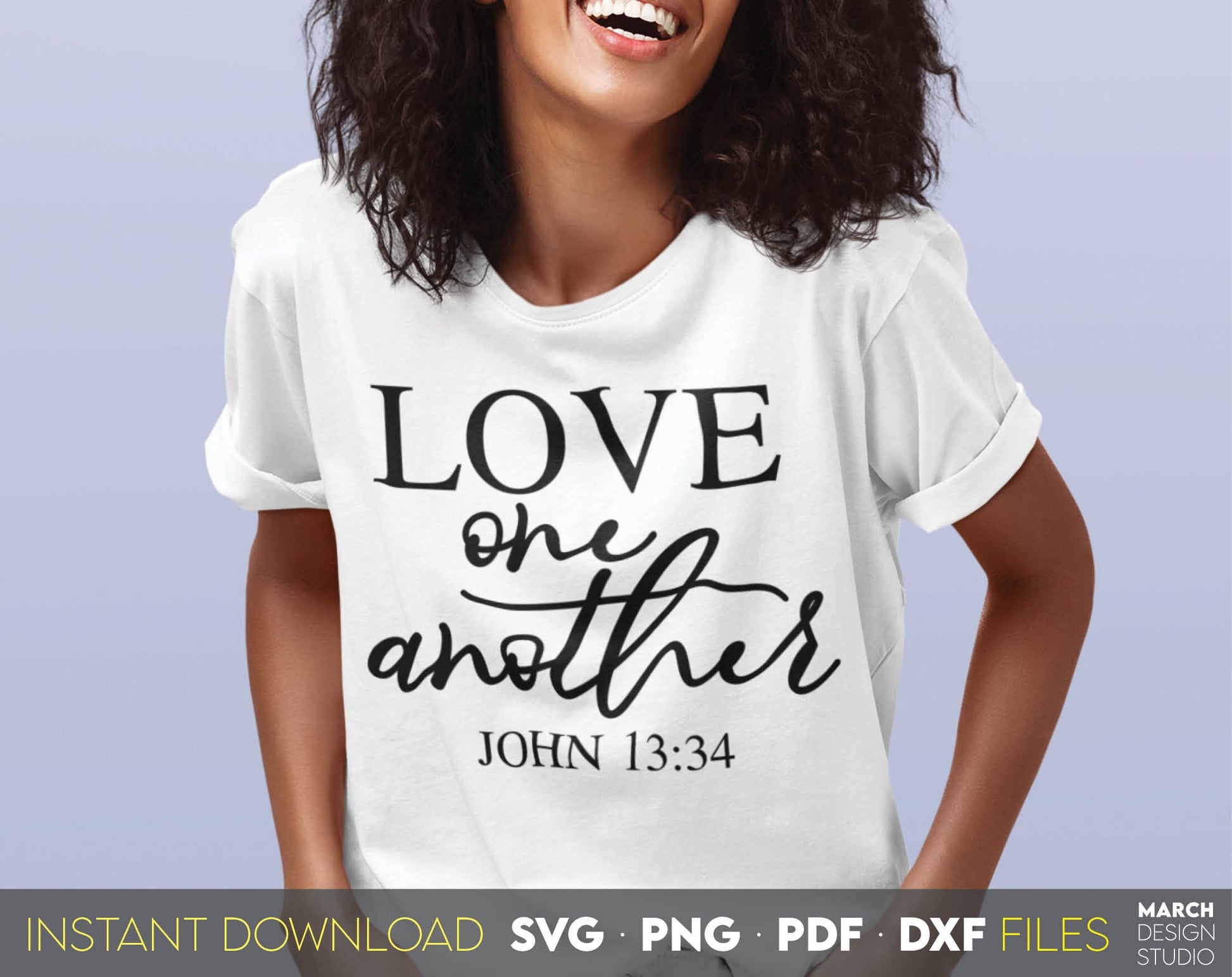 Love One Another. Inspirational and religious quote for Your gift ideas. SVG, PNG, PDF and DXF files included. Use for cutting from vinyl, sublimation or laser cut projects. Compatible with Cricut, Silhouette and other equipment. Buy now!