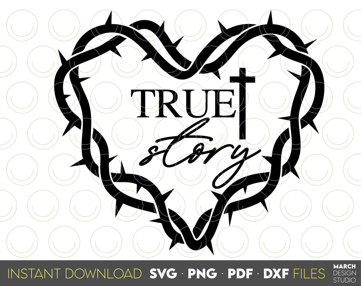 True Love and true Story. Inspirational and religious quote for Your gift ideas. SVG, PNG, PDF and DXF files included. Use for cutting from vinyl, sublimation or laser cut projects. Compatible with Cricut, Silhouette and other equipment. Buy now!