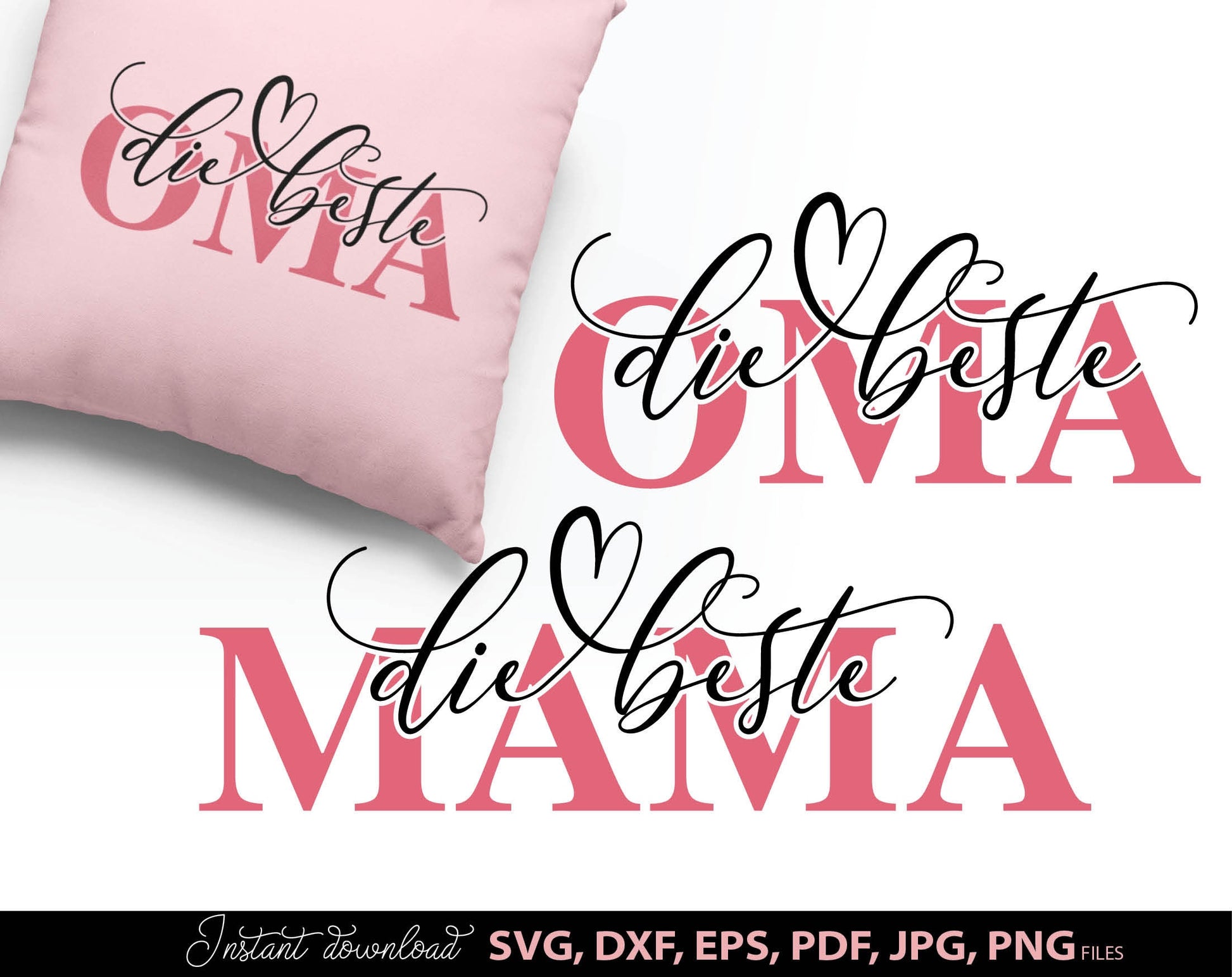 German mama and German Oma plotter files. Use for cutting from vinyl, for sublimation or laser cut projects. SVG, DXF, PNG, EPS, PDF and JPG files included. Compatible with Cricut, Silhouette and other equipment. Buy now for a good price and enjoy!