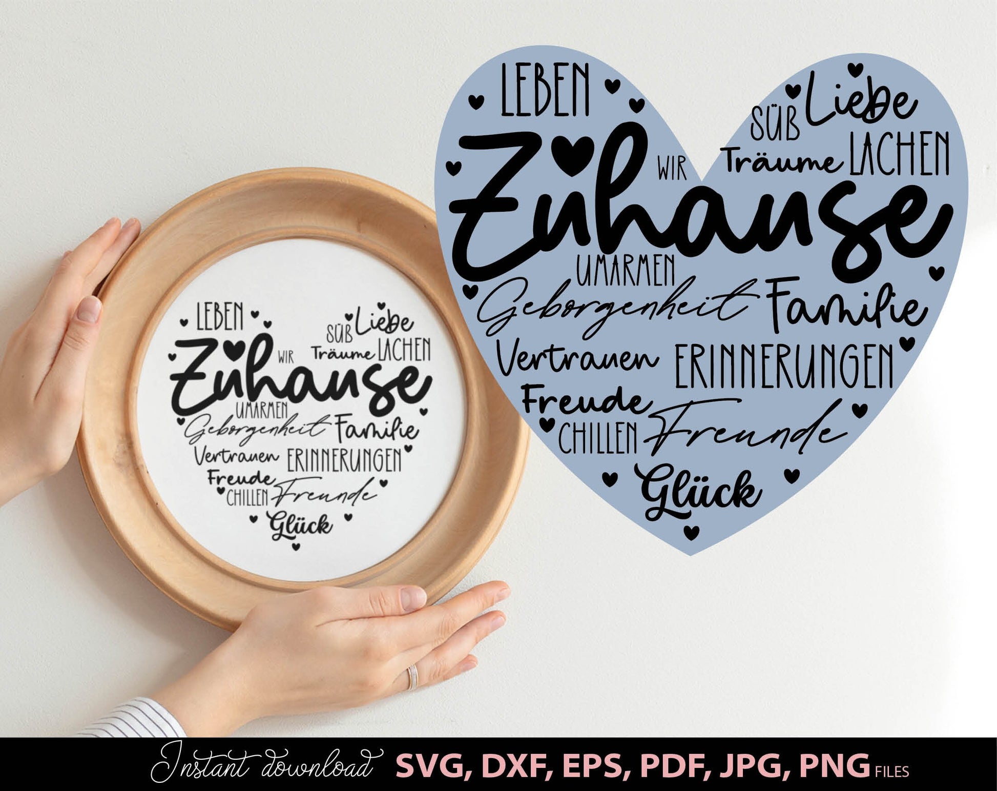 German Zuhause Plotter File SVG, PNG DXF, EPS, JPG and PDF files included. Compatible with Cricut, Silhouette, Glowforge or other machines. Use for sublimation or laser cut projects as well. Buy now and enjoy! Discount prices available.