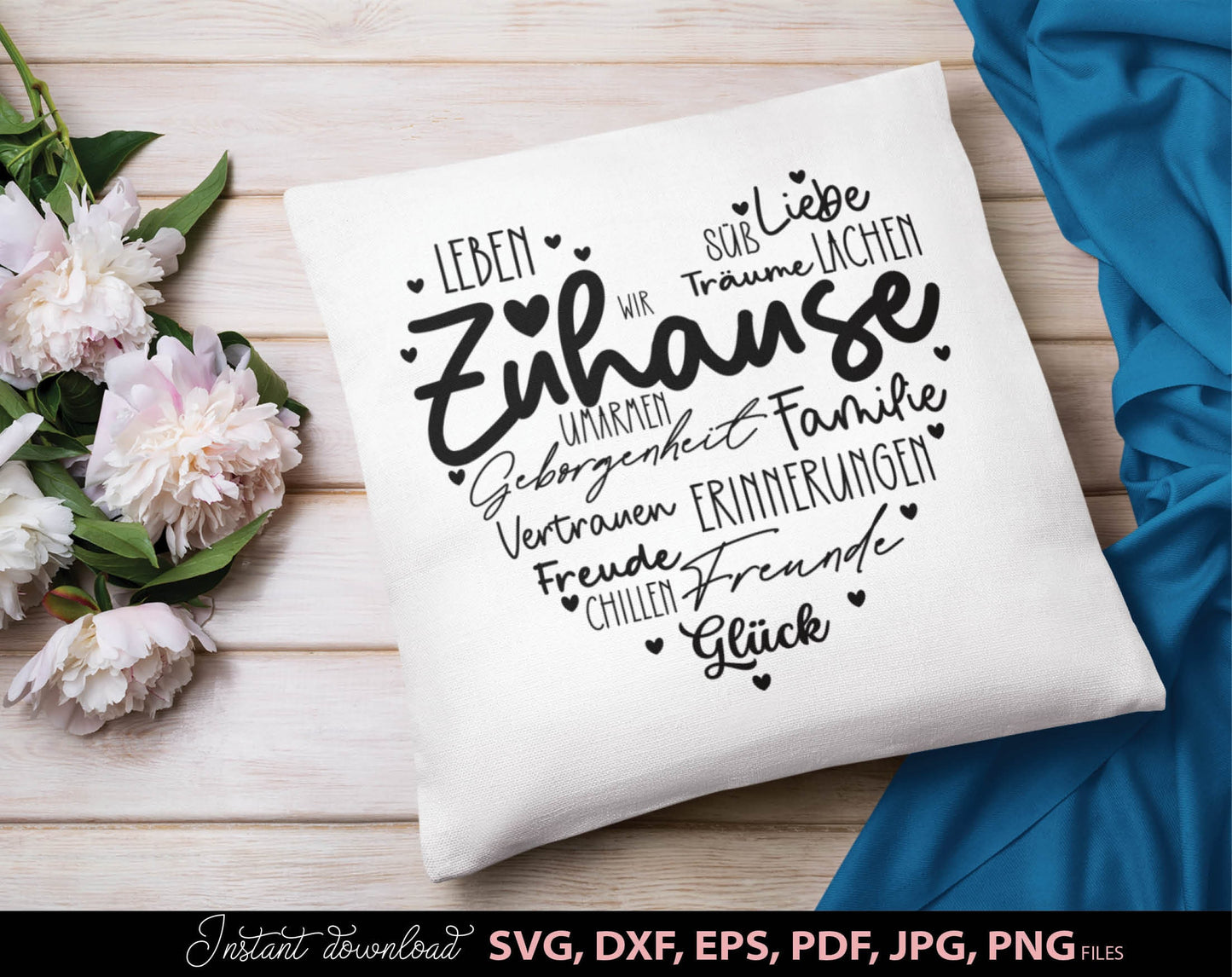 German Zuhause Plotter File SVG, PNG DXF, EPS, JPG and PDF files included. Compatible with Cricut, Silhouette, Glowforge or other machines. Use for sublimation or laser cut projects as well. Buy now and enjoy! Discount prices available.