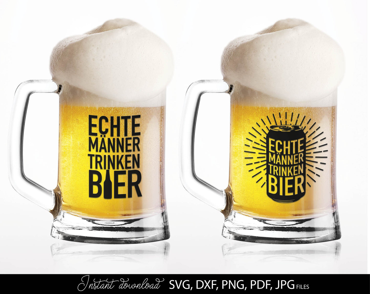 13 German bier lover quotes plotter file bundle. SVG, DXF, PDF, PNG, JPG files included. Cut from vinyl, use for sublimation or laser cut / grave projects. Compatible with Cricut, Silhouette or other equipment. Buy now for a good price and enjoy!