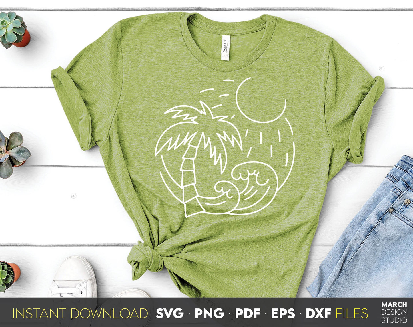 Summer sublimation design for Your beach shirt. Palm tree and ocean waves on it. Cut from vinyl, use for sublimation or laser cut/ grave projects. Compatible with Cricut, Silhouette or other machines. Buy now for a good price and enjoy!