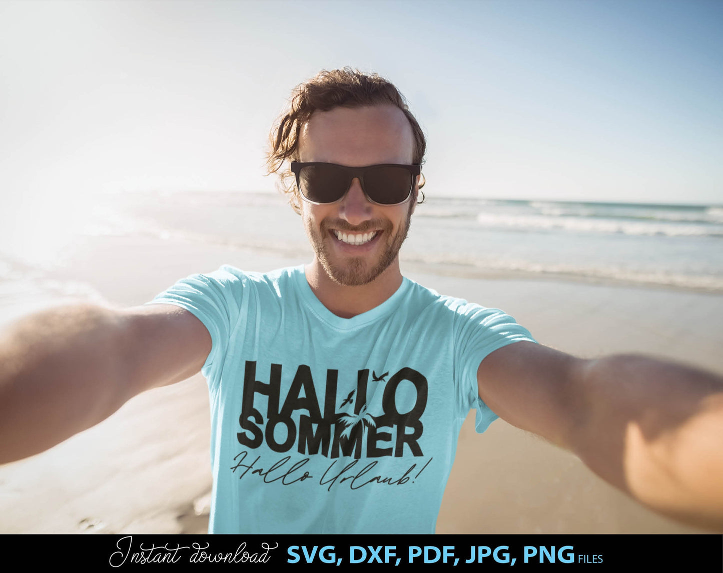 This German Sommer plotter file Bundle will help you create a unique designs for your summer vacation projects. All Plotter Cut Files come with Svg, Dxf, Png, Pdf and Jpg files.
This bundle includes holiday and beach design templates ready to use.