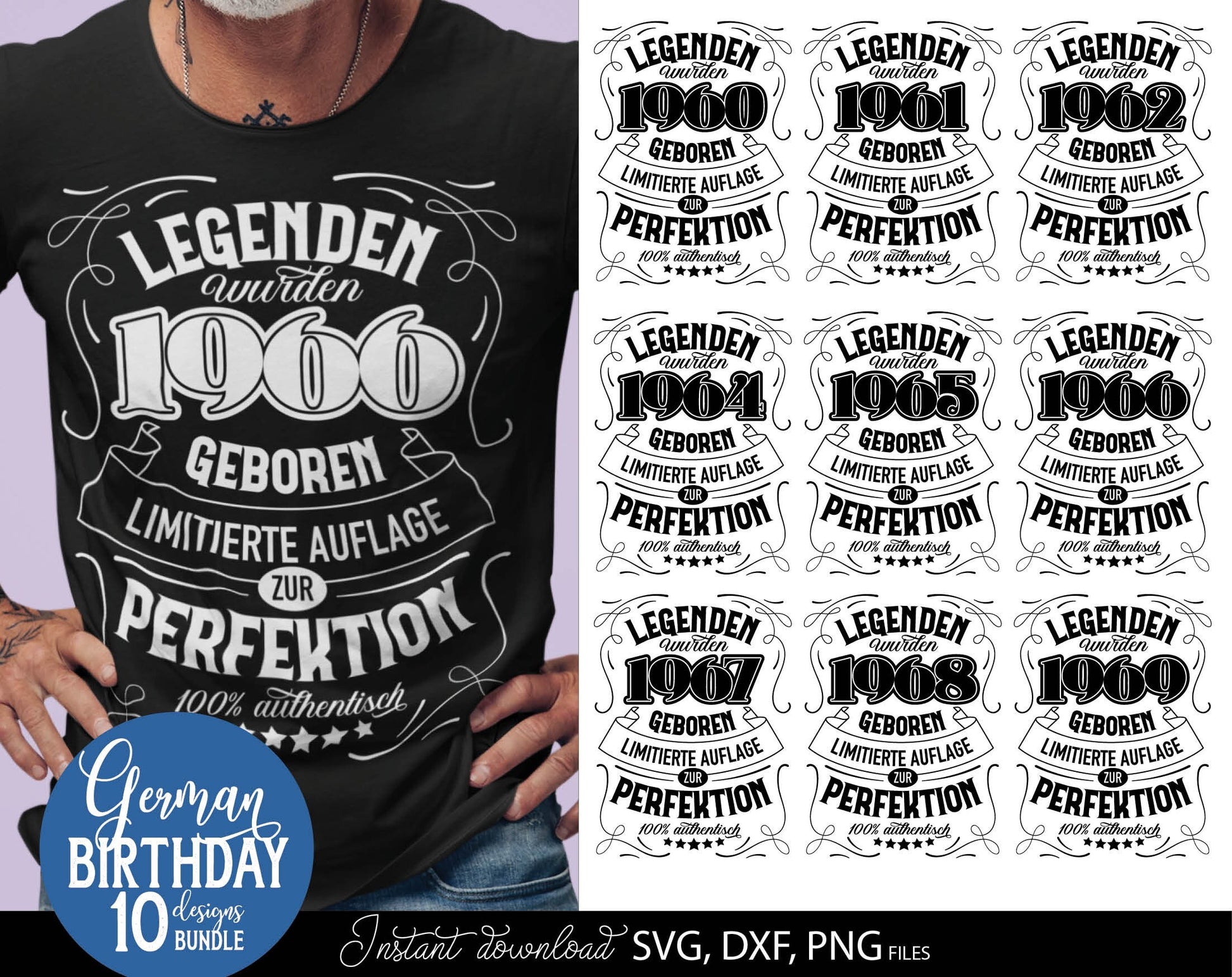 German Vatertag and geburtstag plotter file bundle for die beste papa. SVG, DXF, PNG files included. Cut from vinyl, use for sublimation or laser cut / grave projects. Compatible with Cricut, Silhouette or other machines. Buy now for a good price!