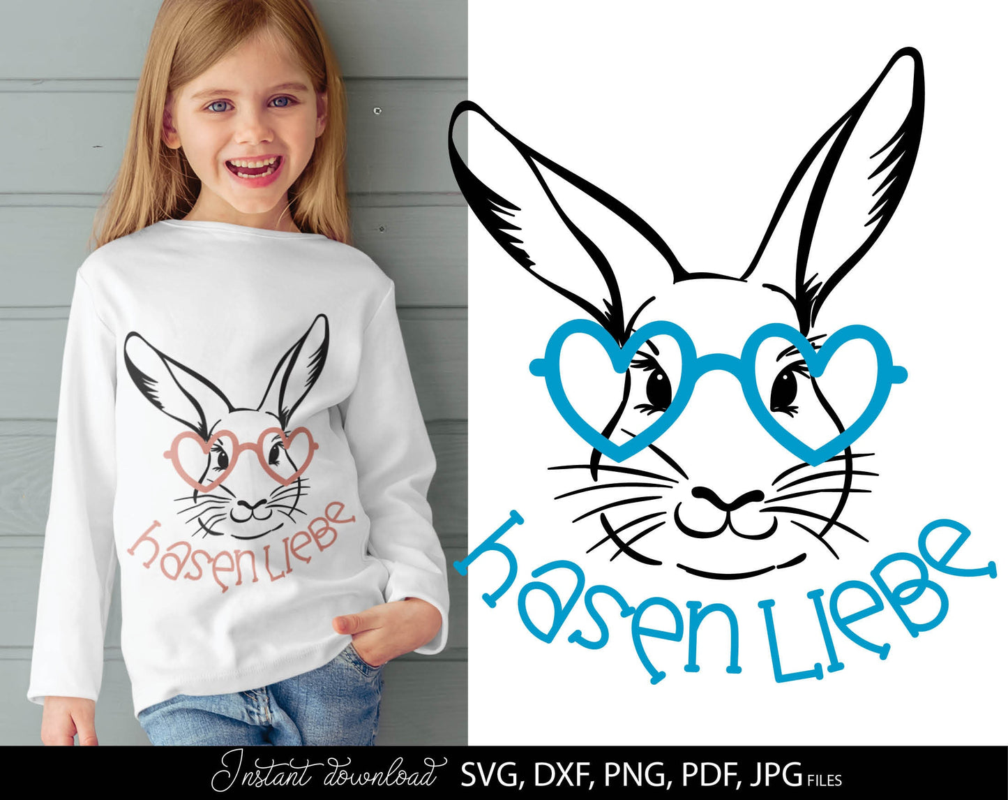 German Oster Plotter File Hasen Liebe Bunny Silhouette SVG PNG DXF EPS PDF included. Use for cutting from vinyl, sublimation or laser cut projects. Compatible with Cricut, Silhouette or Glowforge equipment. Buy now for a good price and enjoy!