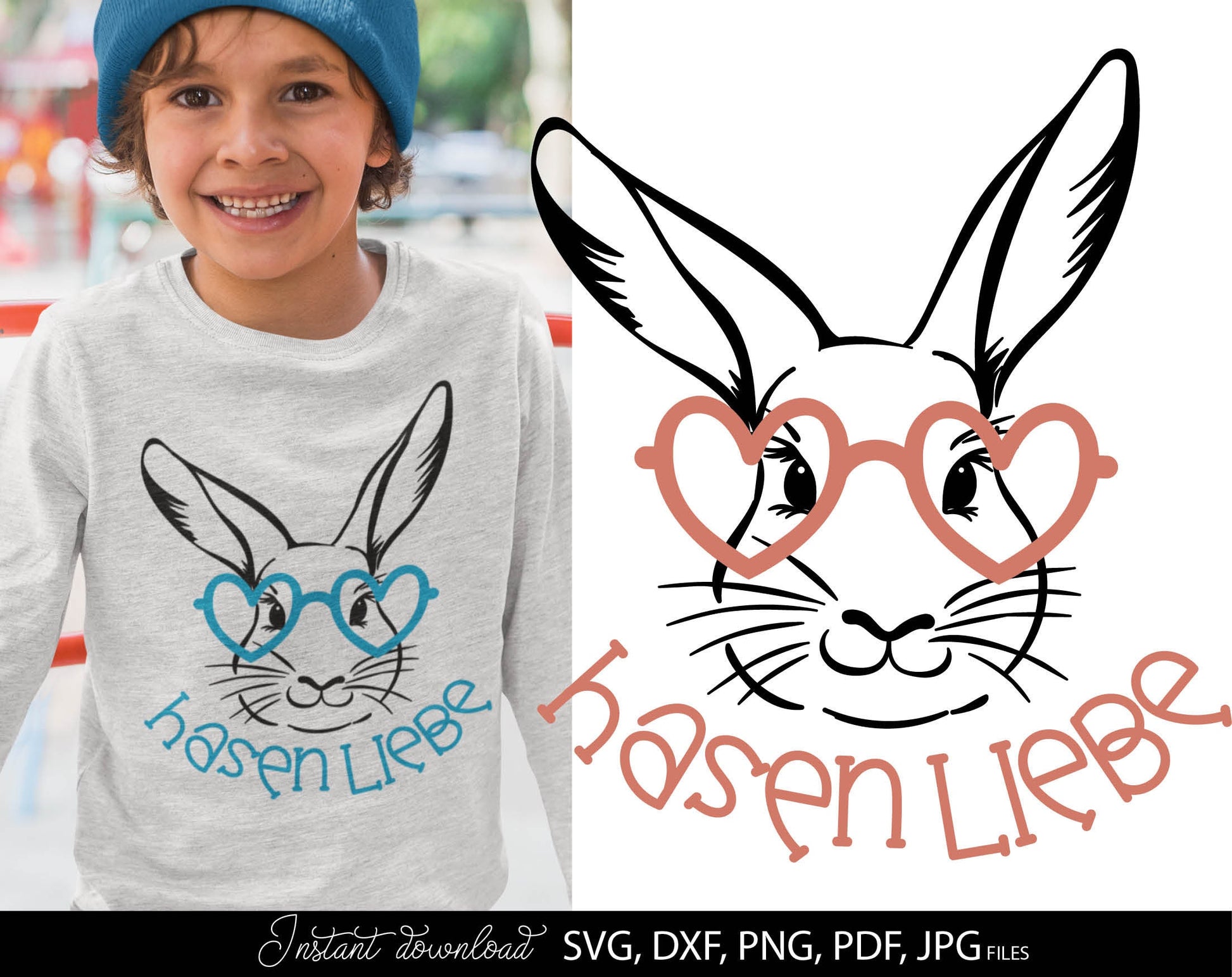 German Oster Plotter File Hasen Liebe Bunny Silhouette SVG PNG DXF EPS PDF included. Use for cutting from vinyl, sublimation or laser cut projects. Compatible with Cricut, Silhouette or Glowforge equipment. Buy now for a good price and enjoy!