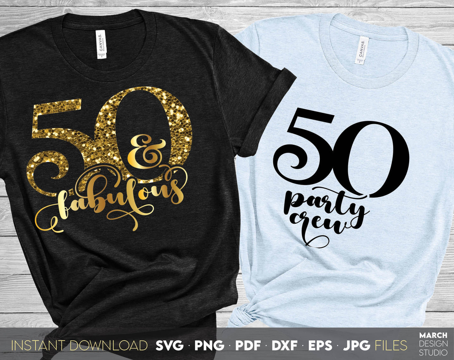 Set of 50 and fabulous Birthday and party crew shirt designs for cutting from vinyl and glittered PNG included for Your sublimation projects. SVG, PDF, JPG, EPS, DXF files included as well. Compatible with Cricut, Silhouette and other machines.