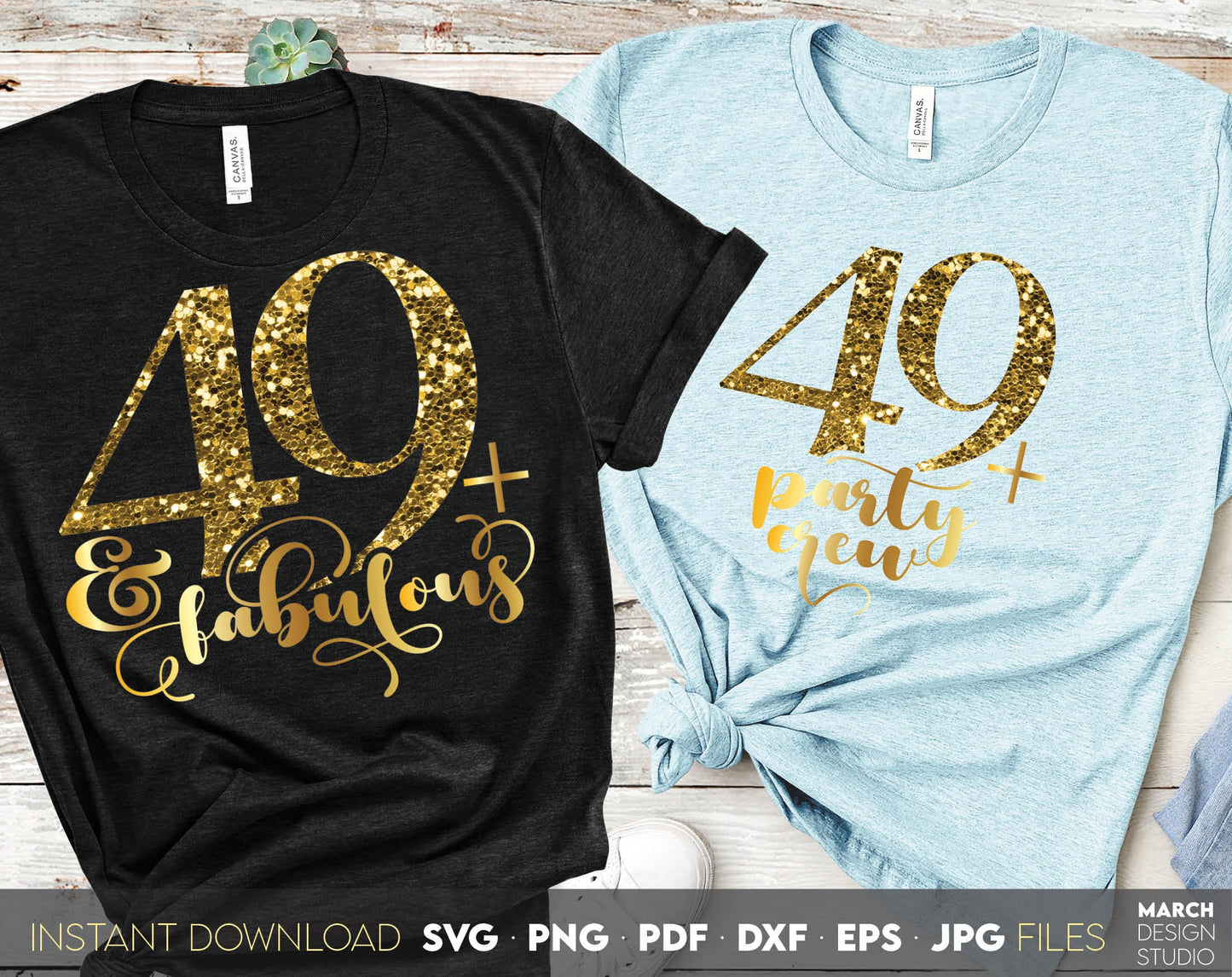 Set of 49+ and fabulous Birthday and party crew shirt designs for cutting from vinyl and glittered PNG included for Your sublimation projects. SVG, PDF, JPG, EPS, DXF files included as well. Compatible with Cricut, Silhouette and other machines.