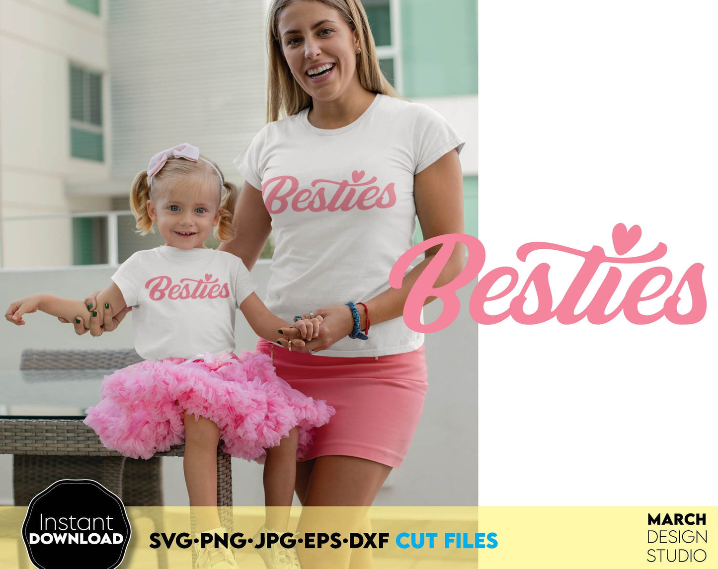 Besties design for You and Your Bestie as well. SVG, PNG, JPG, EPS, DXF files included. Cut from vinyl, use for sublimation or laser cut projects. Compatible with Cricut, Silhouette or other machines. Buy now for a good price and enjoy! Girls trip?