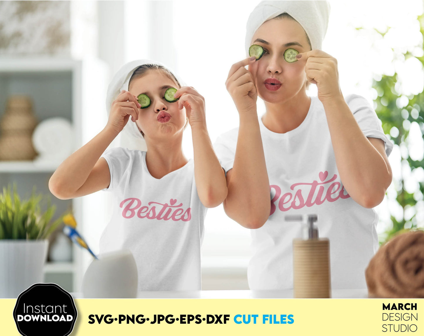 Besties design for You and Your Bestie as well. SVG, PNG, JPG, EPS, DXF files included. Cut from vinyl, use for sublimation or laser cut projects. Compatible with Cricut, Silhouette or other machines. Buy now for a good price and enjoy! Girls trip?