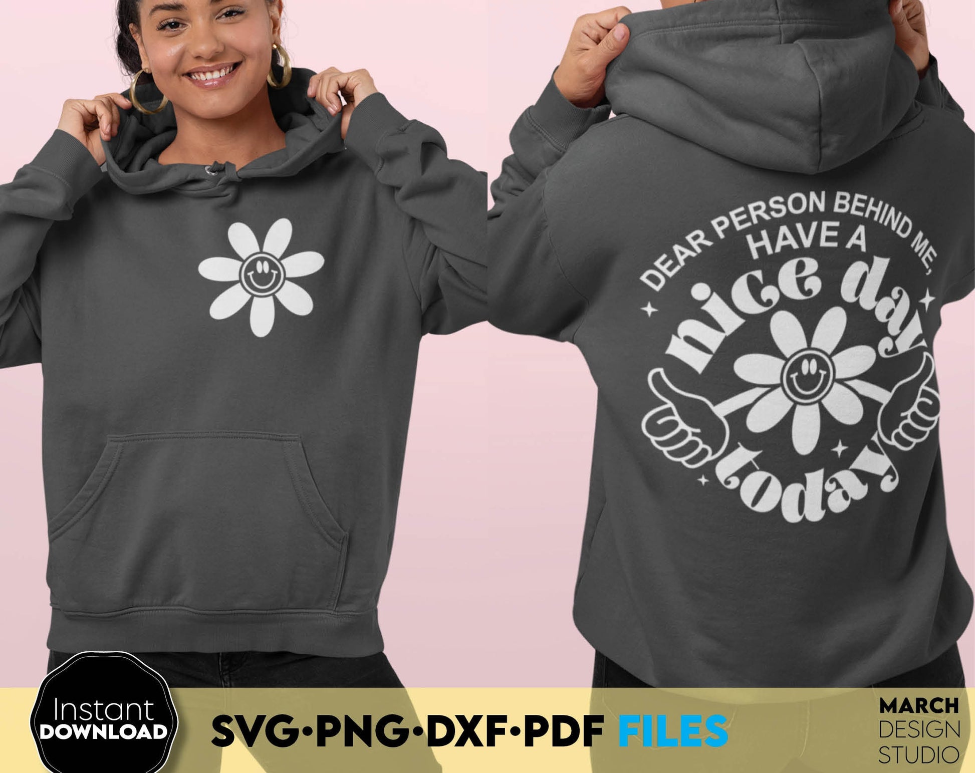 Dear person behind me design for a shirt or other gift of your choice for your loved ones. SVG, PNG, EPS, DXF file formats allow this design to be used for a variety of your projects. Compatible with Cricut, Silhouette, Glowforge machines.