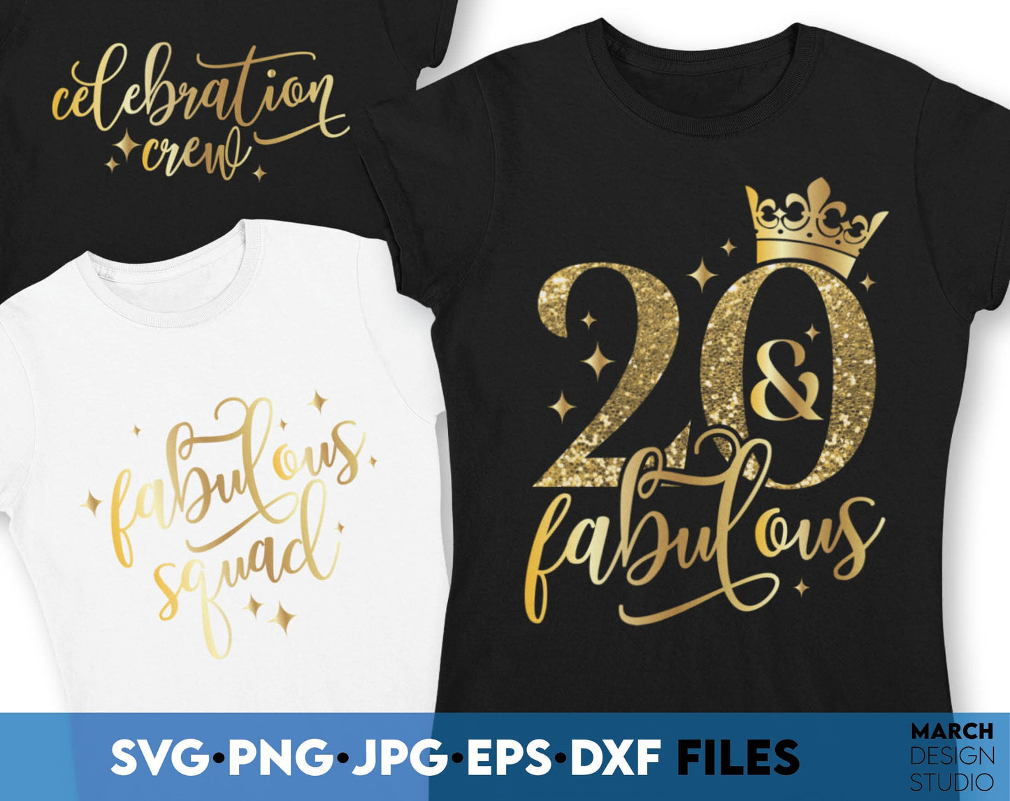 20th Birthday design. Item include - 20 and fabulous SVG file for cutting from vinyl. Gold Glittered PNG file for Your sublimation projects and DXF, EPS files as well - for laser cutting projects. Buy now for a good price and enjoy!