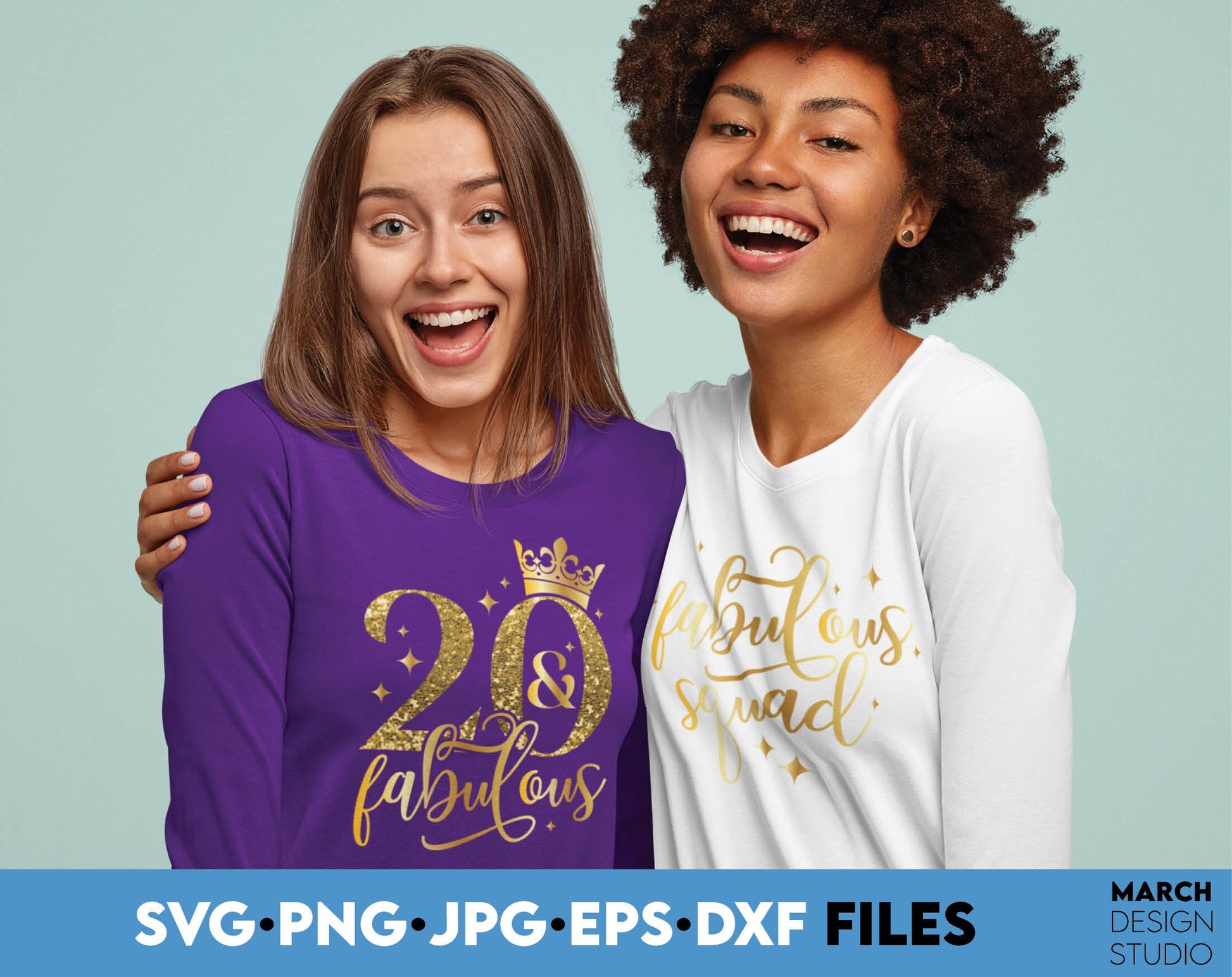 20th Birthday design. Item include - 20 and fabulous SVG file for cutting from vinyl. Gold Glittered PNG file for Your sublimation projects and DXF, EPS files as well - for laser cutting projects. Buy now for a good price and enjoy!