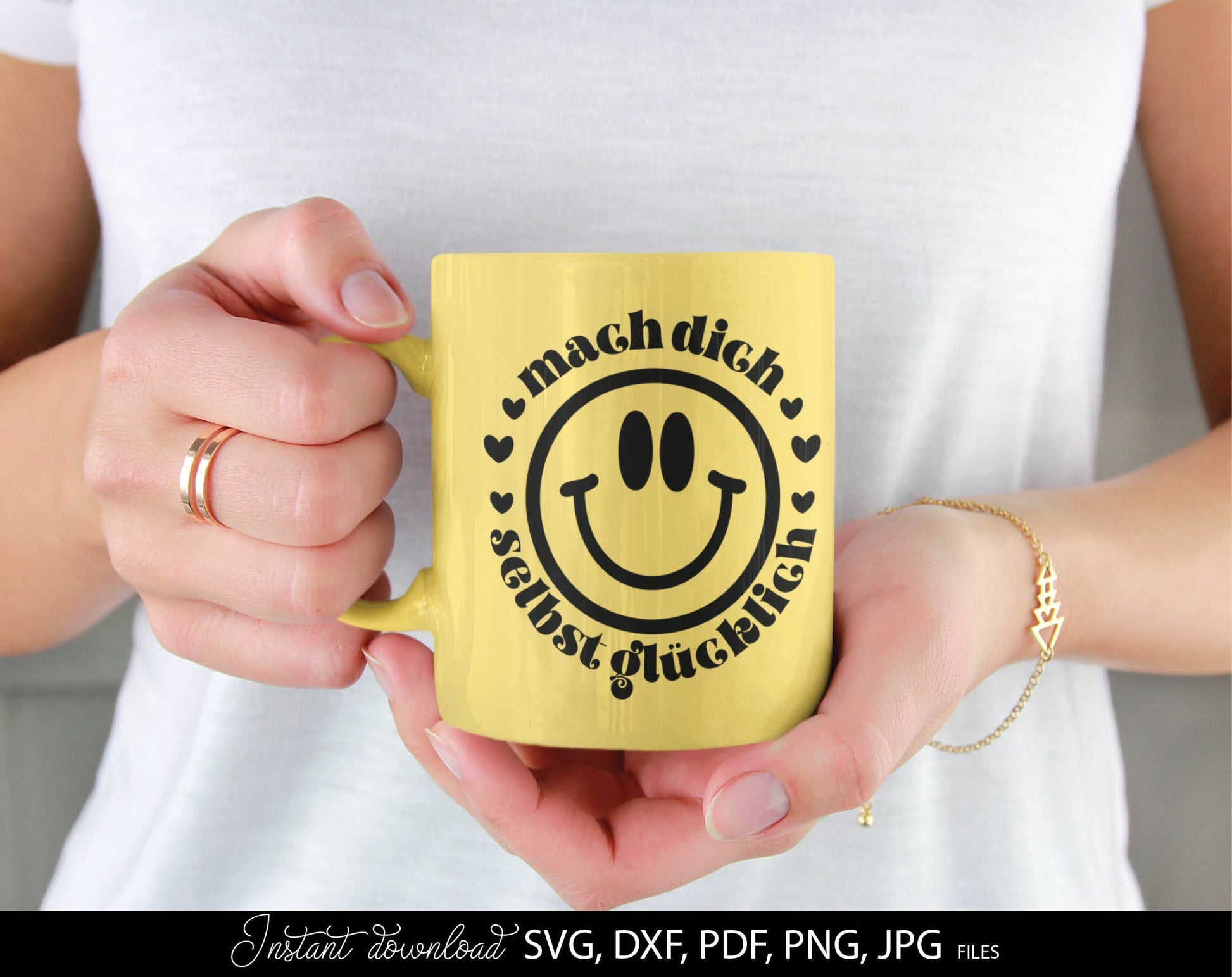 German Positive sayings Quotes Plotter File SVG, PNG DXF and PDF files included. Compatible with Cricut, Silhouette, Glowforge or other machines. Use for sublimation or laser cut projects as well. Buy now and enjoy! Discount prices available.