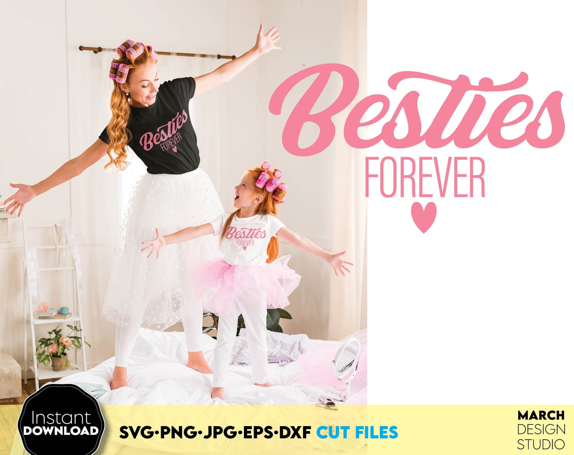 Besties forever for You and Your Bestie as well. SVG, PNG, JPG, EPS, DXF files included. Cut from vinyl, use for sublimation or laser cut projects. Compatible with Cricut, Silhouette or other machines. Buy now for a good price and enjoy! Girls trip?