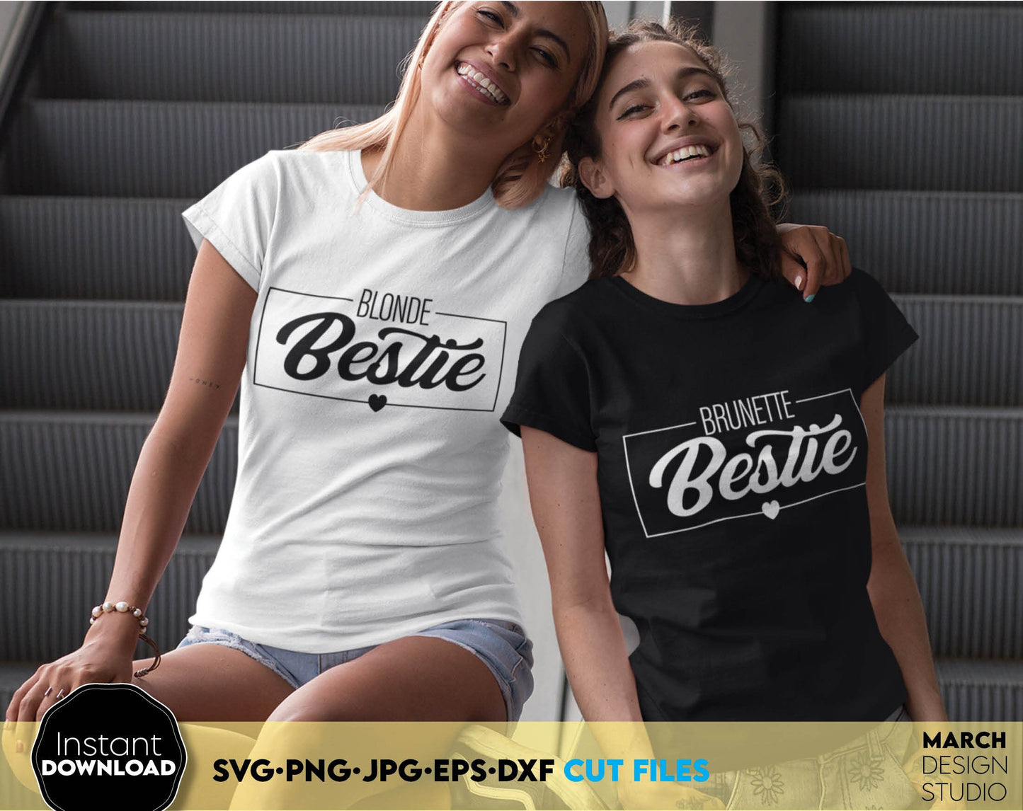 Besties design for You and Your Bestie as well. SVG, PNG, JPG, EPS, DXF files included. Cut from vinyl, use for sublimation or laser cut projects. Compatible with Cricut, Silhouette or other machines. Buy now for a good price and enjoy! Girls trip?