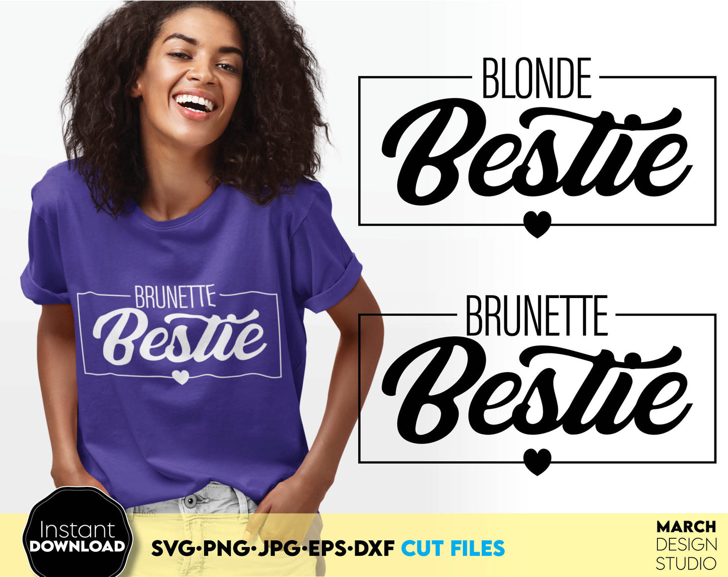 Besties design for You and Your Bestie as well. SVG, PNG, JPG, EPS, DXF files included. Cut from vinyl, use for sublimation or laser cut projects. Compatible with Cricut, Silhouette or other machines. Buy now for a good price and enjoy! Girls trip?