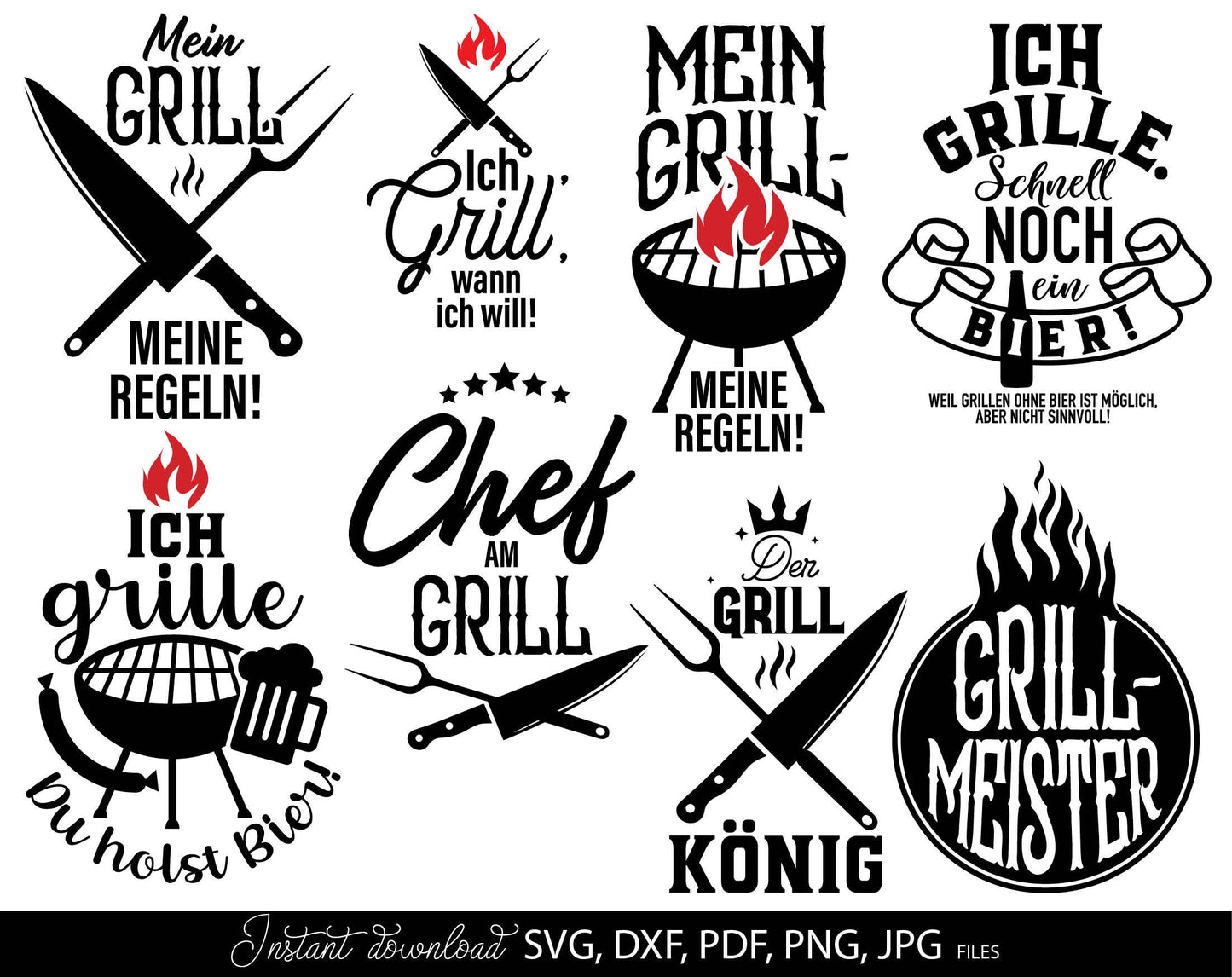 German plotter file for German Grill Papa. SVG DXF PDF PNG JPG files included. Cut from vinyl, use for sublimation or laser cut projects. Great gift for papa. Compatible with Cricut, Silhouette or other machines. Buy now for a good price and enjoy!