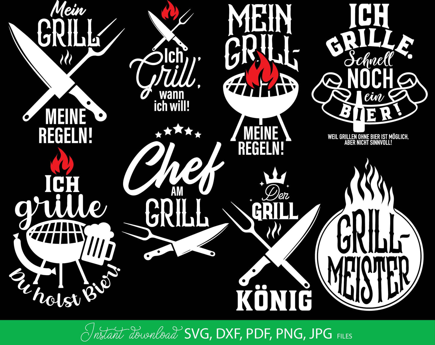 German plotter file for German Grill Papa. SVG DXF PDF PNG JPG files included. Cut from vinyl, use for sublimation or laser cut projects. Great gift for papa. Compatible with Cricut, Silhouette or other machines. Buy now for a good price and enjoy!