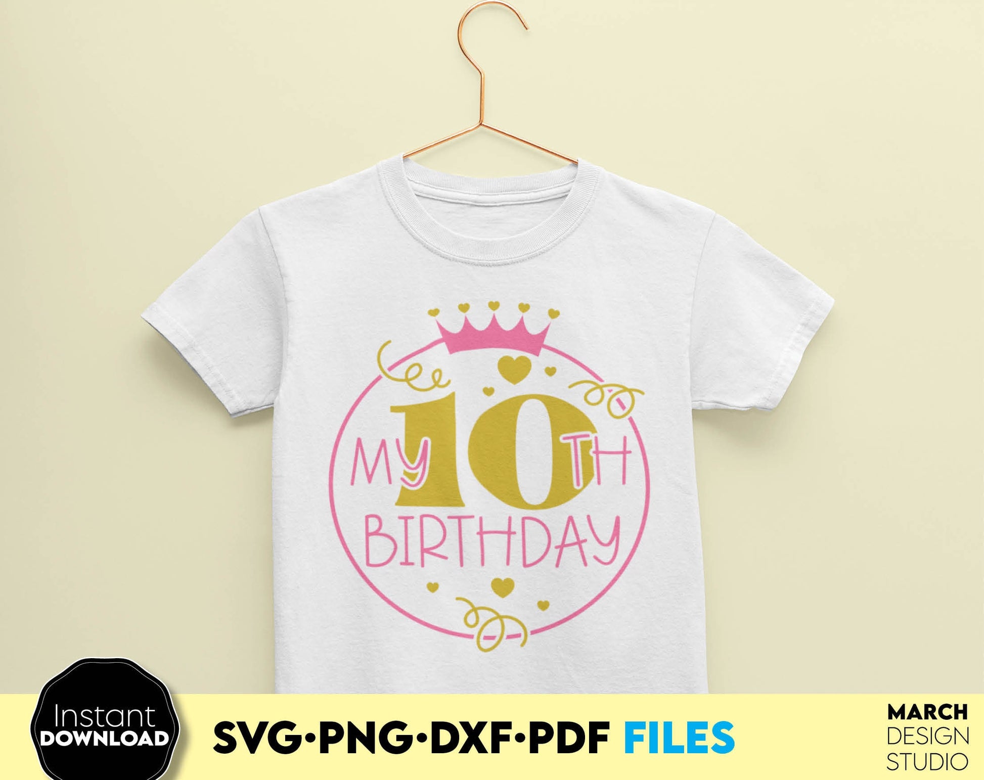 Kids Birthday numbers 1 - 10 for Your Boys and Girls Birthday shirts. SVG, PNG, DXF, PDF files included. Cut from vinyl, use for sublimation or laser cut / grave projects. Compatible with Cricut, Silhouette or other equipment. Buy now and enjoy!