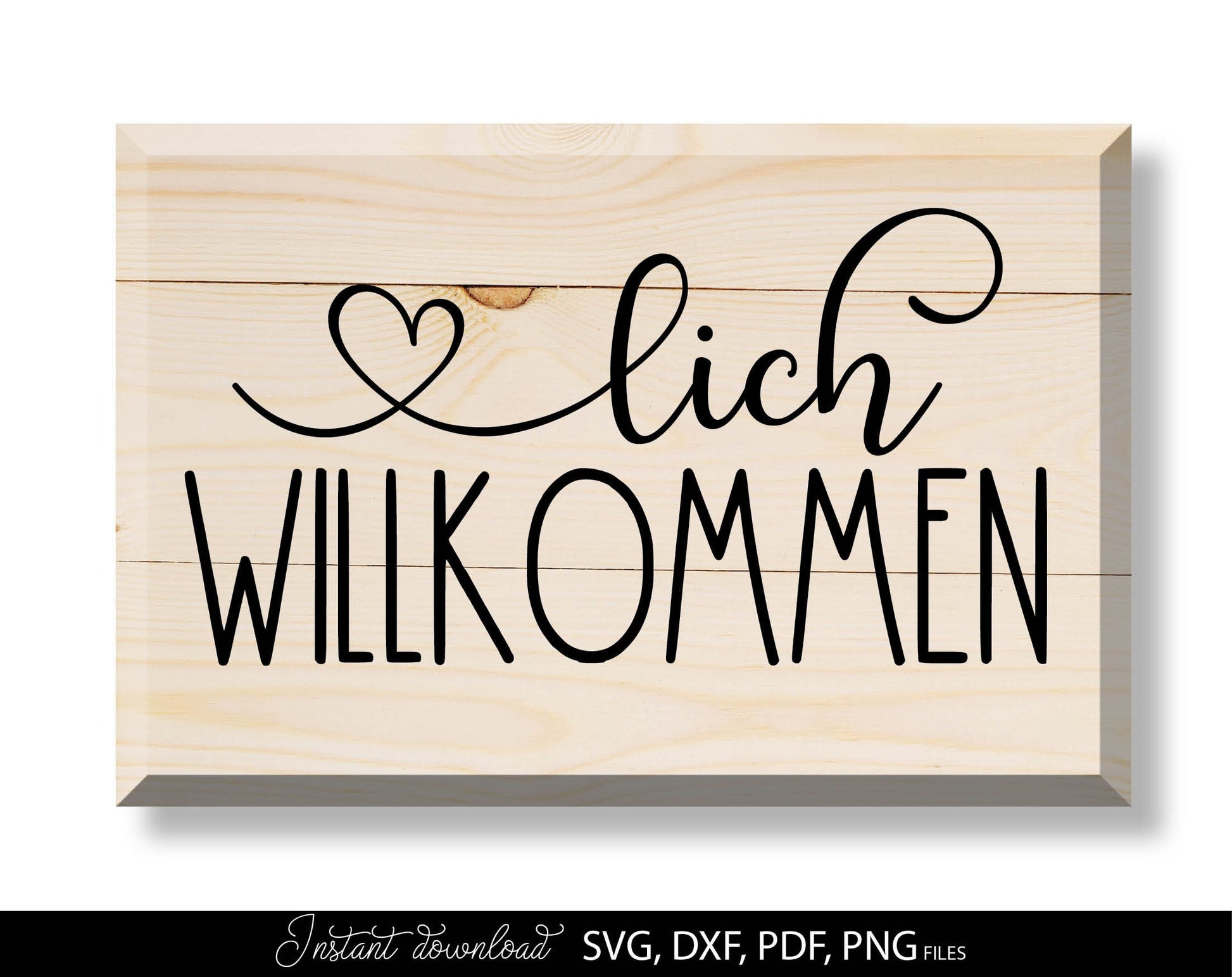 German Willkommen Plotter File Svg Bundle. SVG DXF PDF PNG files included. Compatible with Cricut, Silhouette or other equipment. Cut from vinyl, use for sublimation or laser cut or grave projects as well. Buy now for a good price and enjoy!