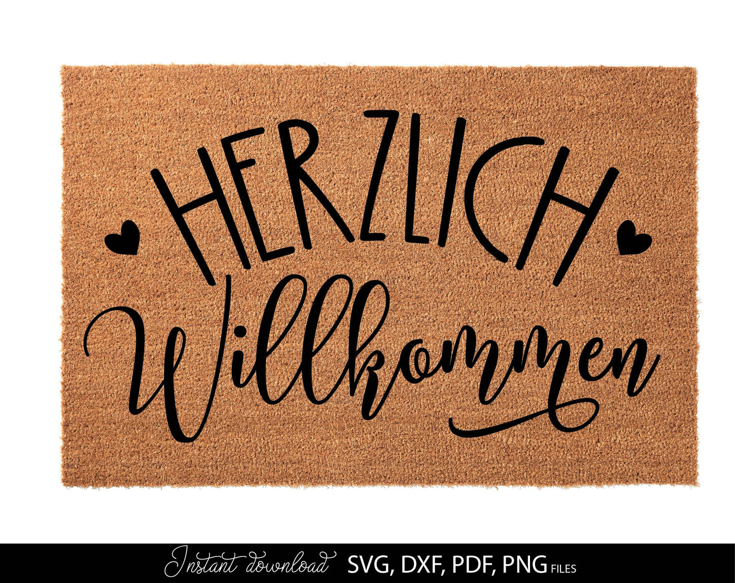 German Willkommen Plotter File Svg Bundle. SVG DXF PDF PNG files included. Compatible with Cricut, Silhouette or other equipment. Cut from vinyl, use for sublimation or laser cut or grave projects as well. Buy now for a good price and enjoy!