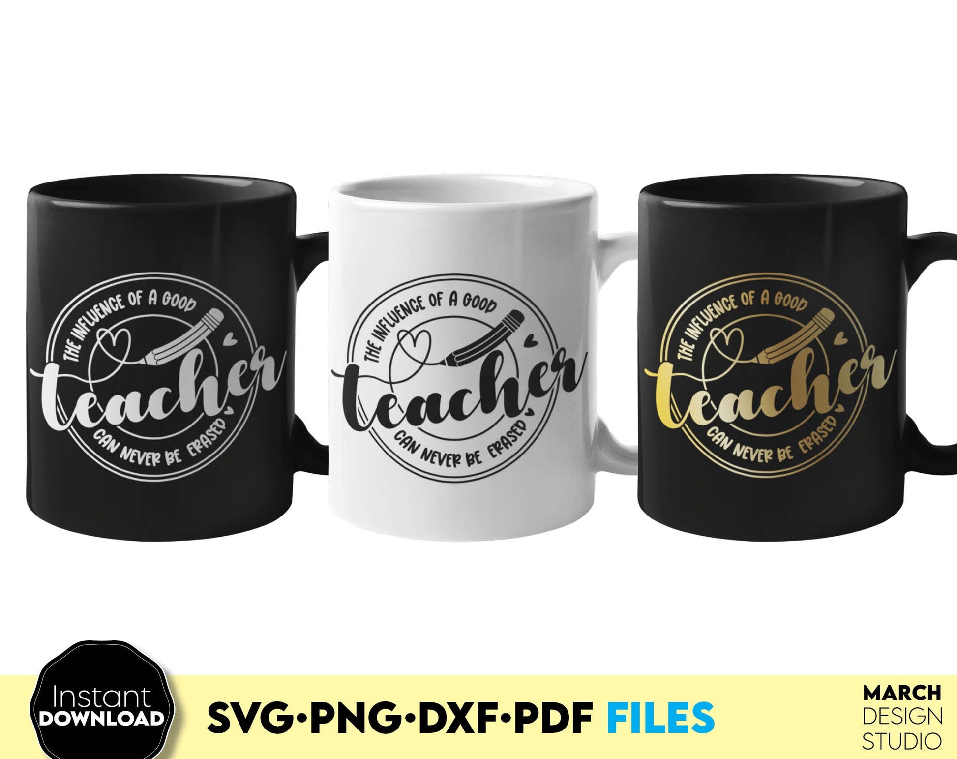 Influence of a good teacher gift idea. SVG PNG DXF PDF files for cricut, silhouette or other equipment. Cut from vinyl, use for sublimation or laser cut / grave projects. Buy now for a good price and enjoy Your favorite teacher.