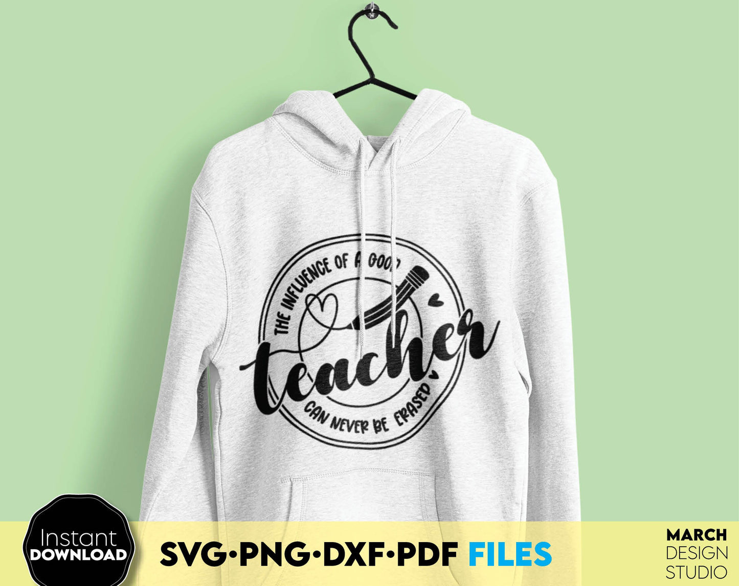 Influence of a good teacher gift idea. SVG PNG DXF PDF files for cricut, silhouette or other equipment. Cut from vinyl, use for sublimation or laser cut / grave projects. Buy now for a good price and enjoy Your favorite teacher.