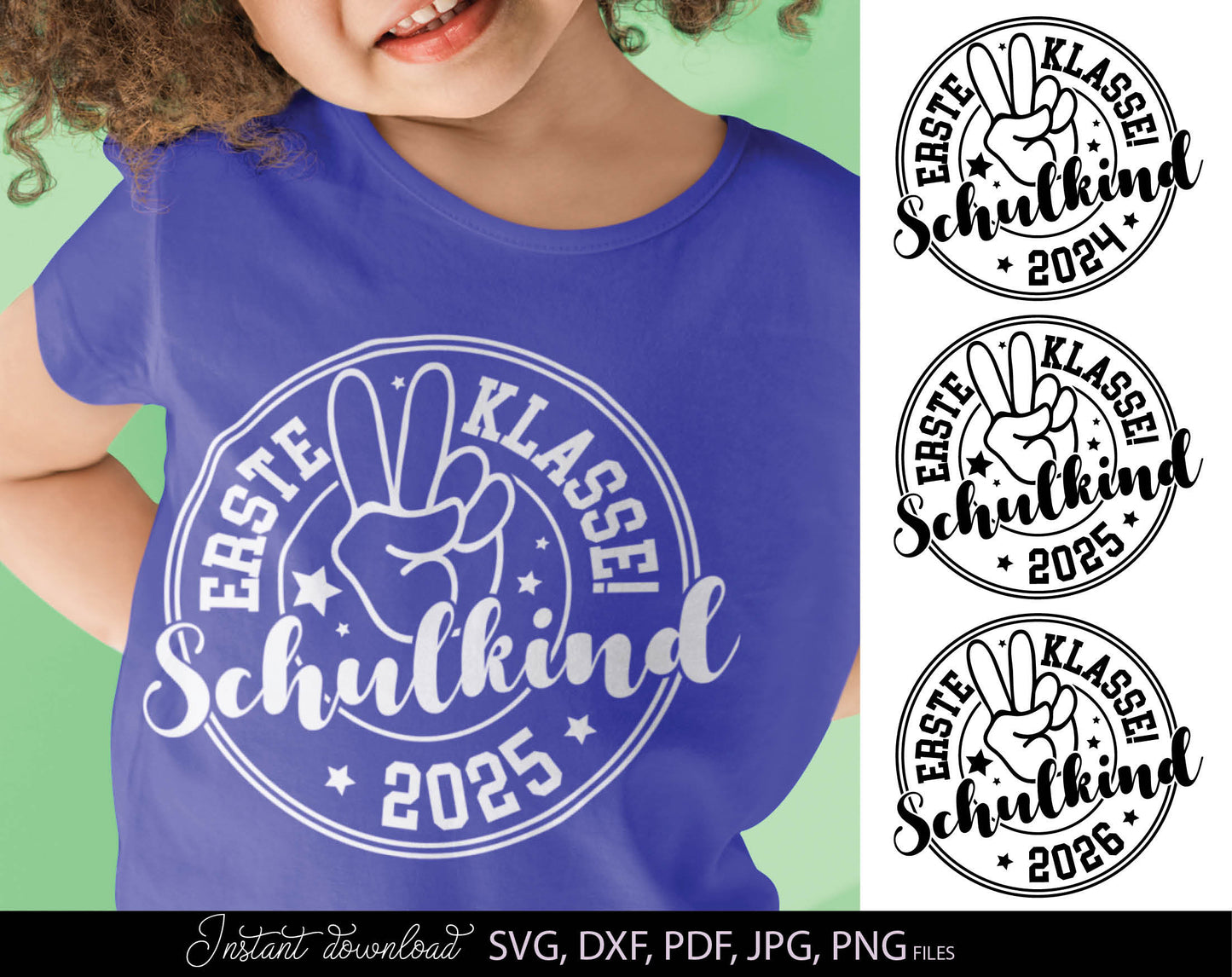 German Schulkind Plotter File SVG Bundle Great design for shirts, cups, etc. for teachers and students. SVG, DXF, EPS, PNG files included. Files compatible with cutting, sublimation, engraving and laser cutting machines. Buy now for a good price!