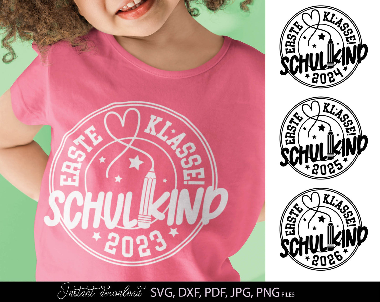 German Schulkind Plotter Files Bundle Great design for shirts, cups, etc. for teachers and students. SVG, DXF, JPG, PNG, PDF Files compatible with cutting, engraving and laser cutting machines. Buy now for a good price and enjoy!