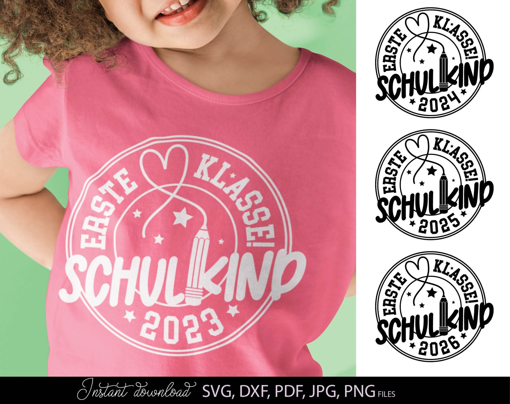 German Schulkind Plotter Files Bundle Great design for shirts, cups, etc. for teachers and students. SVG, DXF, JPG, PNG, PDF Files compatible with cutting, engraving and laser cutting machines. Buy now for a good price and enjoy!