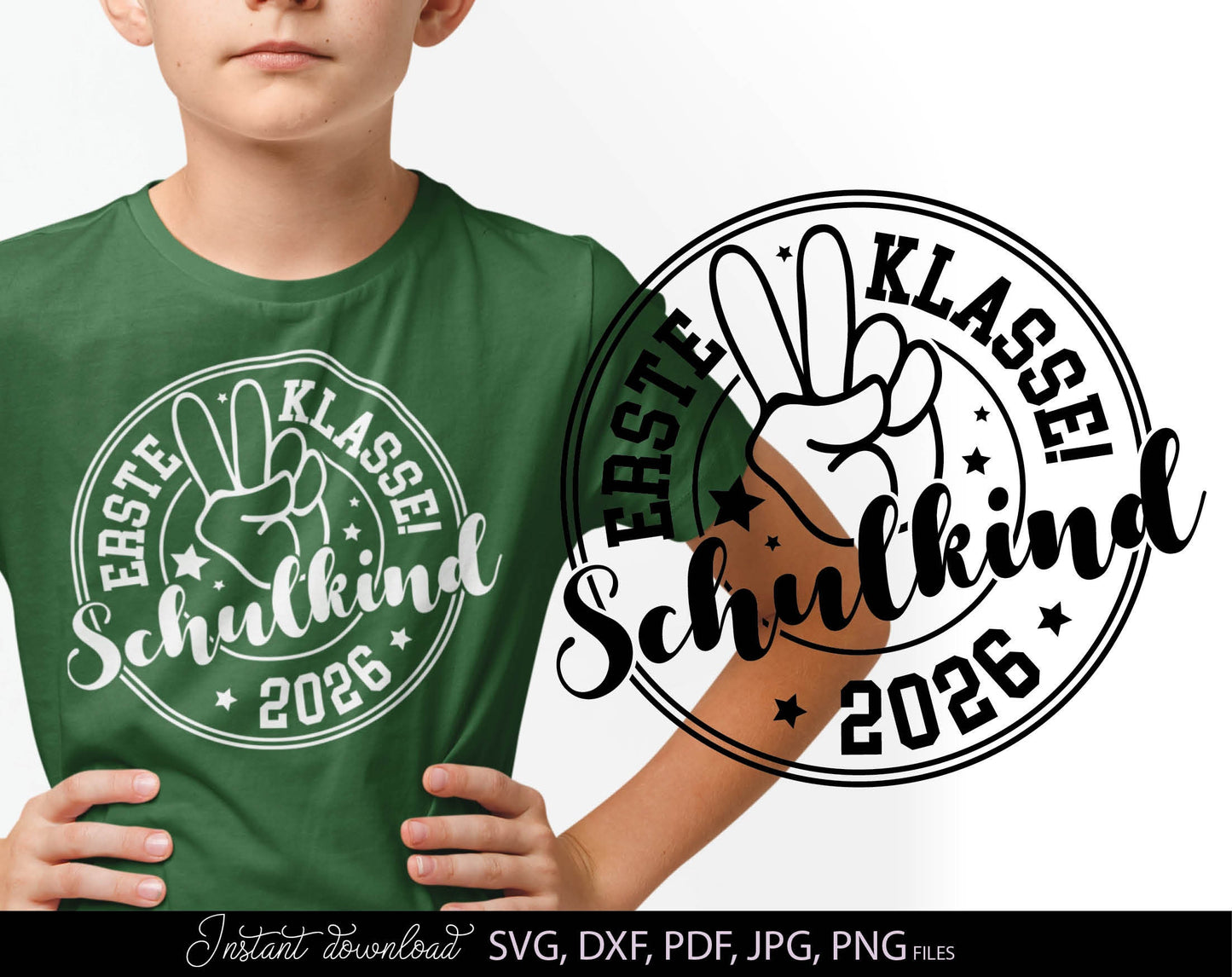 German Schulkind Plotter File SVG Bundle Great design for shirts, cups, etc. for teachers and students. SVG, DXF, EPS, PNG files included. Files compatible with cutting, sublimation, engraving and laser cutting machines. Buy now for a good price!