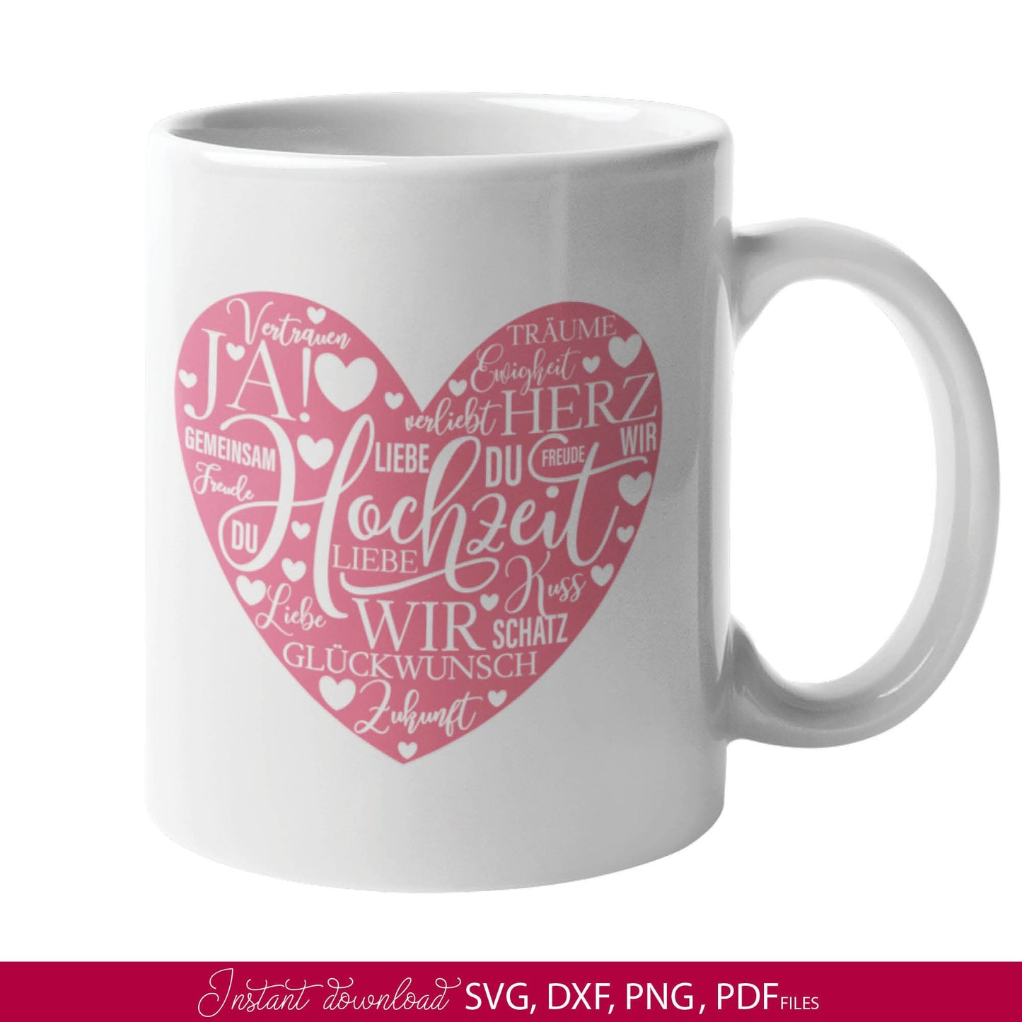 German Hochzeit Quotes Plotter File SVG PNG DXF, PDF files included. Compatible with Cricut, Silhouette and others machines. Cut from vinyl, use for sublimation or laser cut projects as well. Buy now for a good - discount price and enjoy!