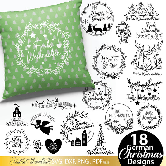 Frohe Weihnachten Plotter File SVG, PNG, DXF, pdf Weihnachten Svg Bundle Plotterdatei Weihnachten svg for cricut Christmas svg png