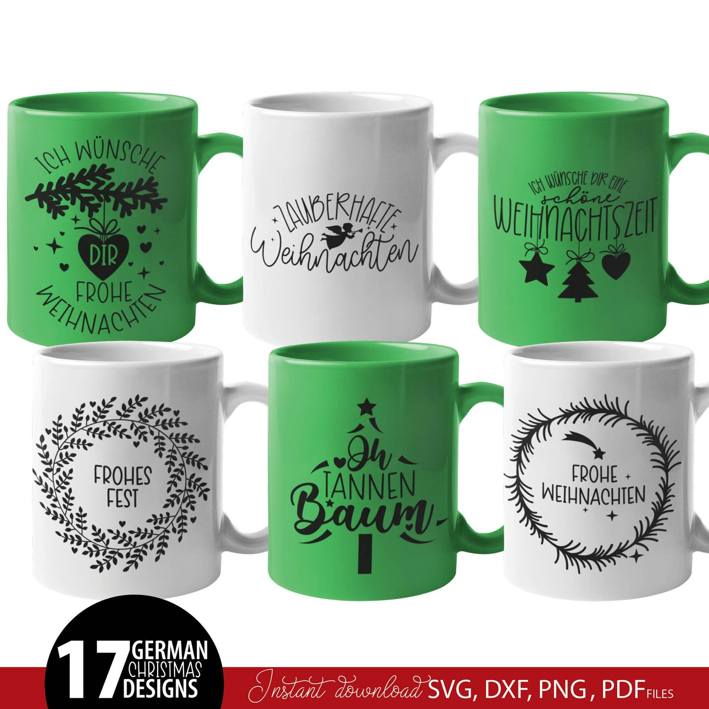 Frohe Weihnachten Plotter File SVG, PNG, DXF, pdf | Weihnachten Svg Bundle | Plotterdatei Weihnachten | svg for cricut | Christmas svg png