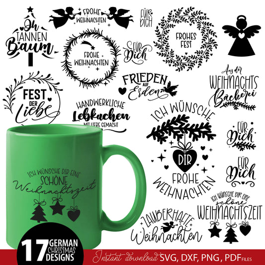 Frohe Weihnachten Plotter File SVG, PNG, DXF, pdf | Weihnachten Svg Bundle | Plotterdatei Weihnachten | svg for cricut | Christmas svg png