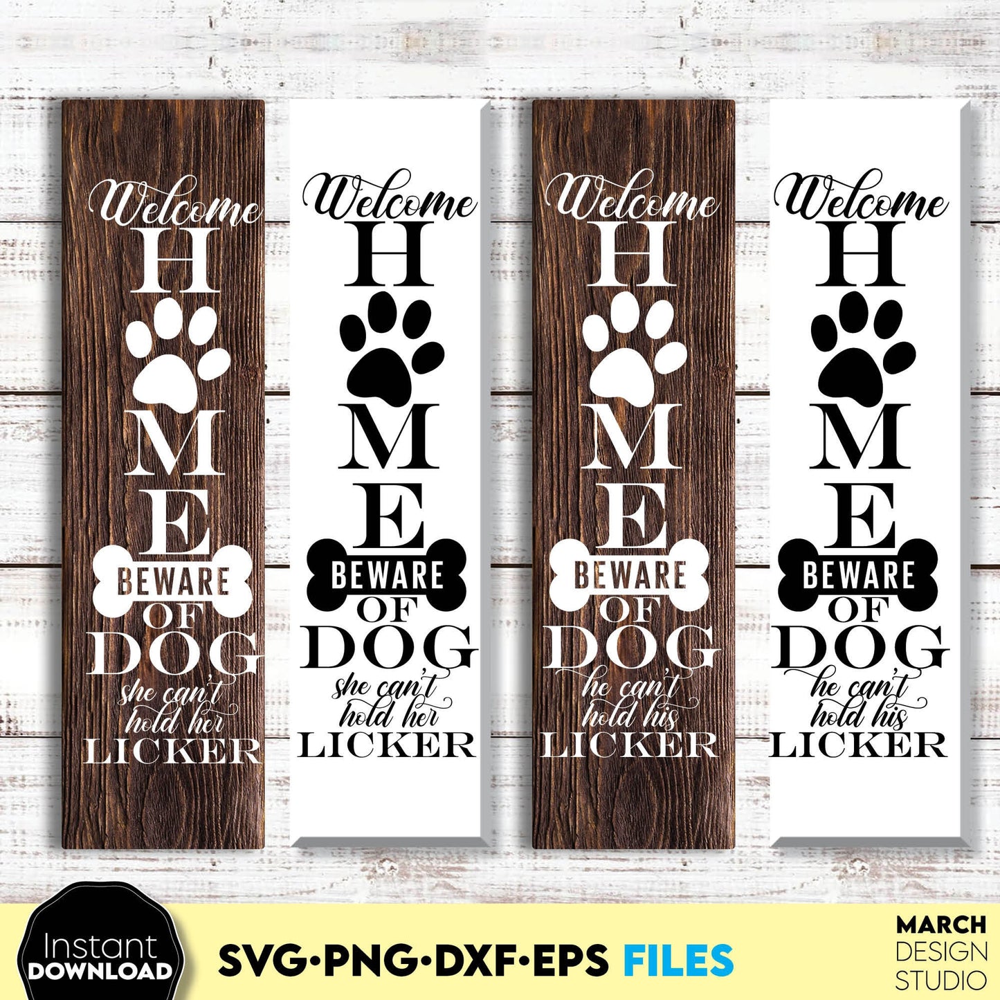 Farmhouse porch sign for dog lovers and for that who loves dogs. SVG PNG DXF EPS files included. Compatible with Cricut, Silhouette or other equipment. Cut from vinyl, use for sublimation or laser cut or grave projects. Buy now and enjoy!