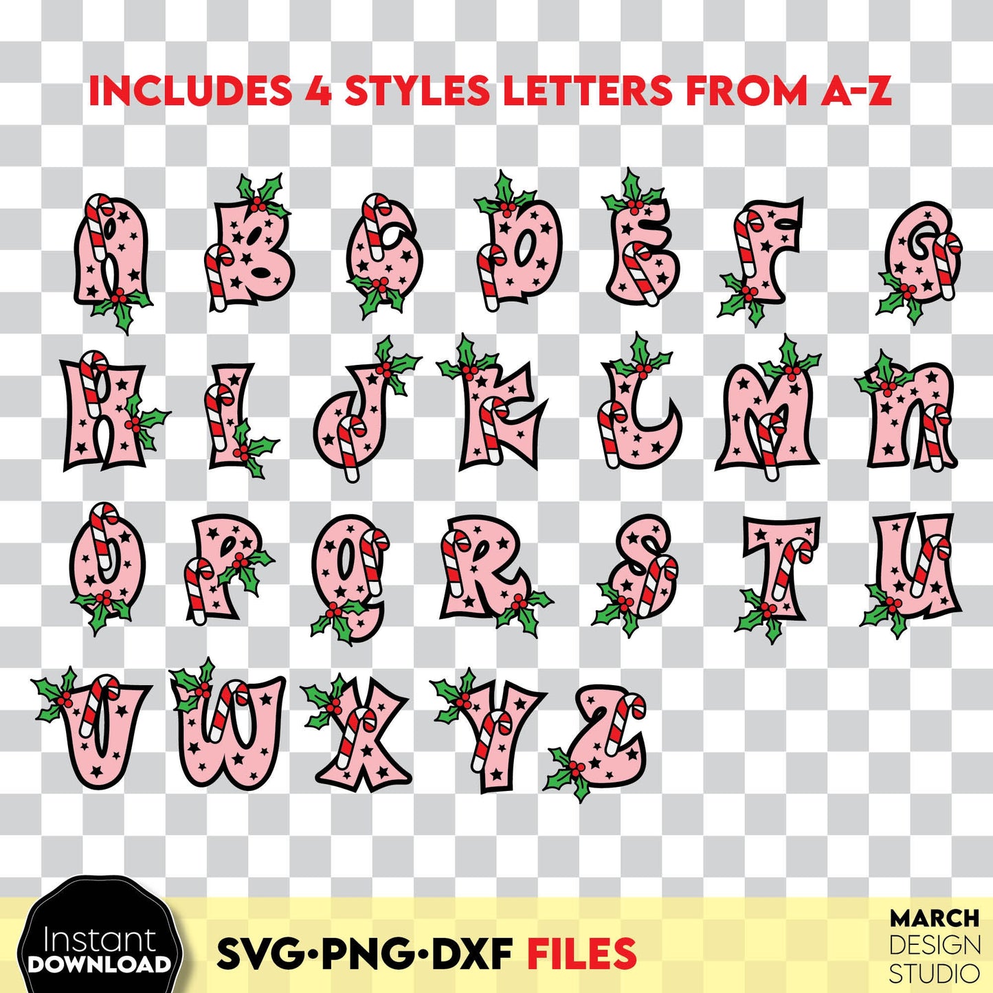 Christmas letters design you can use to surprise and delight your loved ones on Christmas. Christmas Ornaments SVG in various formats allow you to use for any Your Christmas project. Use with Cricut, Silhouette or Glowforge equipment. Buy now!