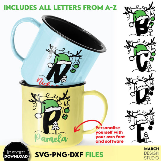 Funny Christmas letters for Your Family Christmas Ornaments or gift ideas. SVG PNG DXF files included. Compatible with Cricut, Silhouette or other equipment. Cut from vinyl, use for sublimation or laser cut projects. Buy now for a good price!