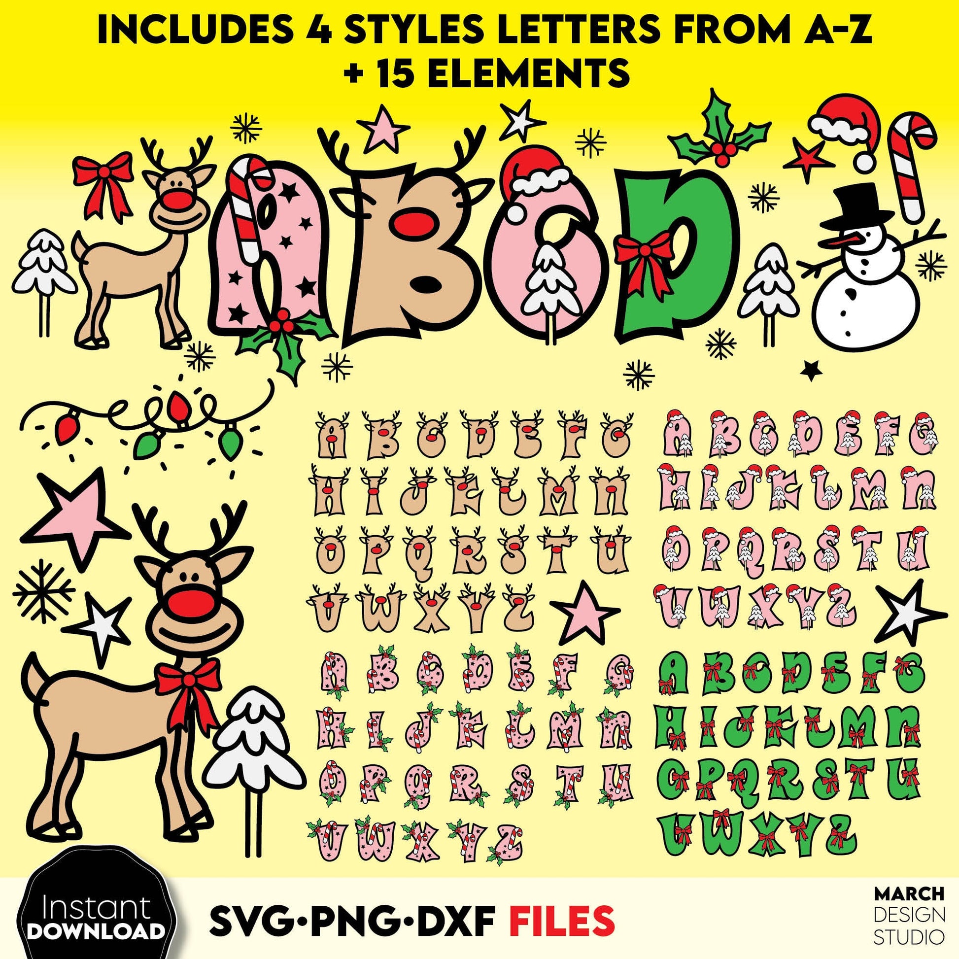 Christmas letters design you can use to surprise and delight your loved ones on Christmas. Christmas Ornaments SVG in various formats allow you to use for any Your Christmas project. Use with Cricut, Silhouette or Glowforge equipment. Buy now!