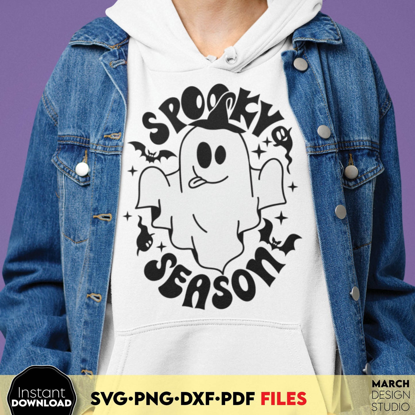 Funny Spooky Season Design for Halloween. SVG, PNG, EPS and DXF files included. Compatible with Cricut, Silhouette and others machines. Use for sublimation or laser cut projects as well. Buy now for a good - discount price. Enjoy!