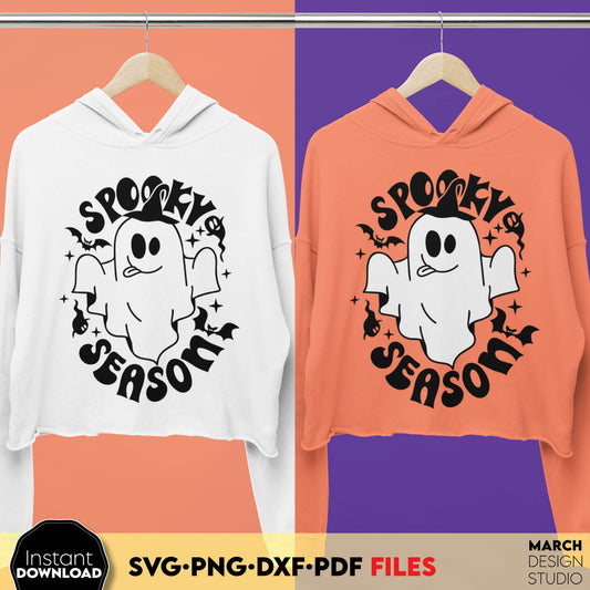 Funny Spooky Season Design for Halloween. SVG, PNG, EPS and DXF files included. Compatible with Cricut, Silhouette and others machines. Use for sublimation or laser cut projects as well. Buy now for a good - discount price. Enjoy!