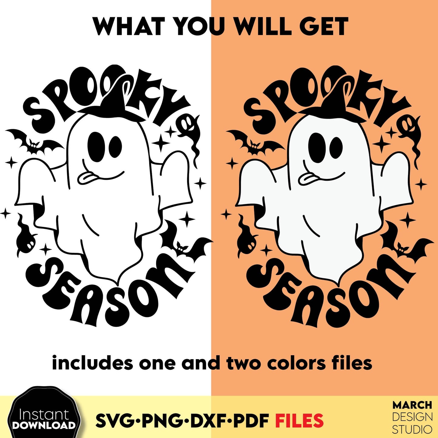 Funny Spooky Season Design for Halloween. SVG, PNG, EPS and DXF files included. Compatible with Cricut, Silhouette and others machines. Use for sublimation or laser cut projects as well. Buy now for a good - discount price. Enjoy!