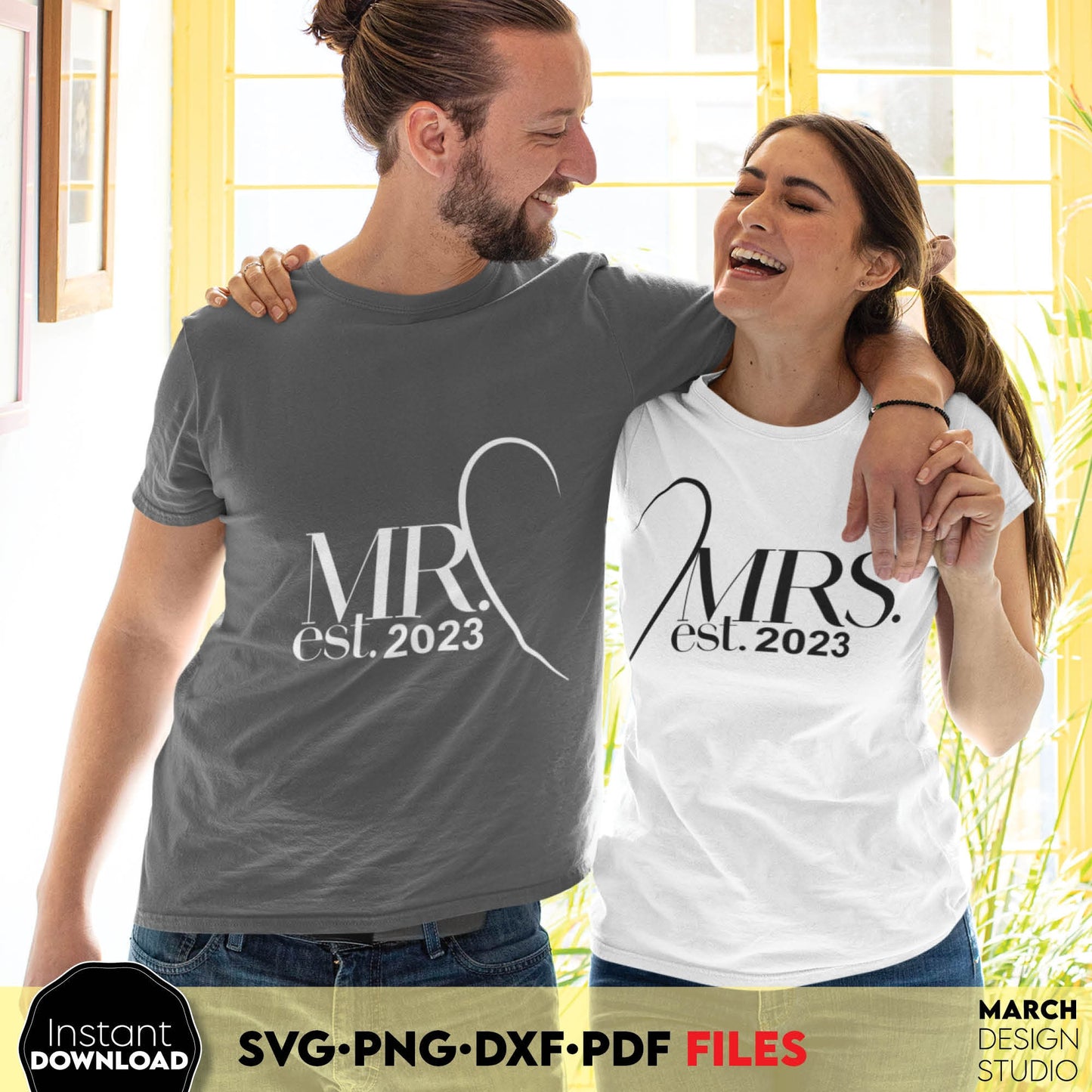 Mr. and Mrs. wedding SVG file design you can use them to surprise and delight your loved ones in an important event in life.
Mr and Mrs svg are great and thoughtful gifts for weddings, wedding anniversaries, etc. Use for cutting from vinyl or laser.