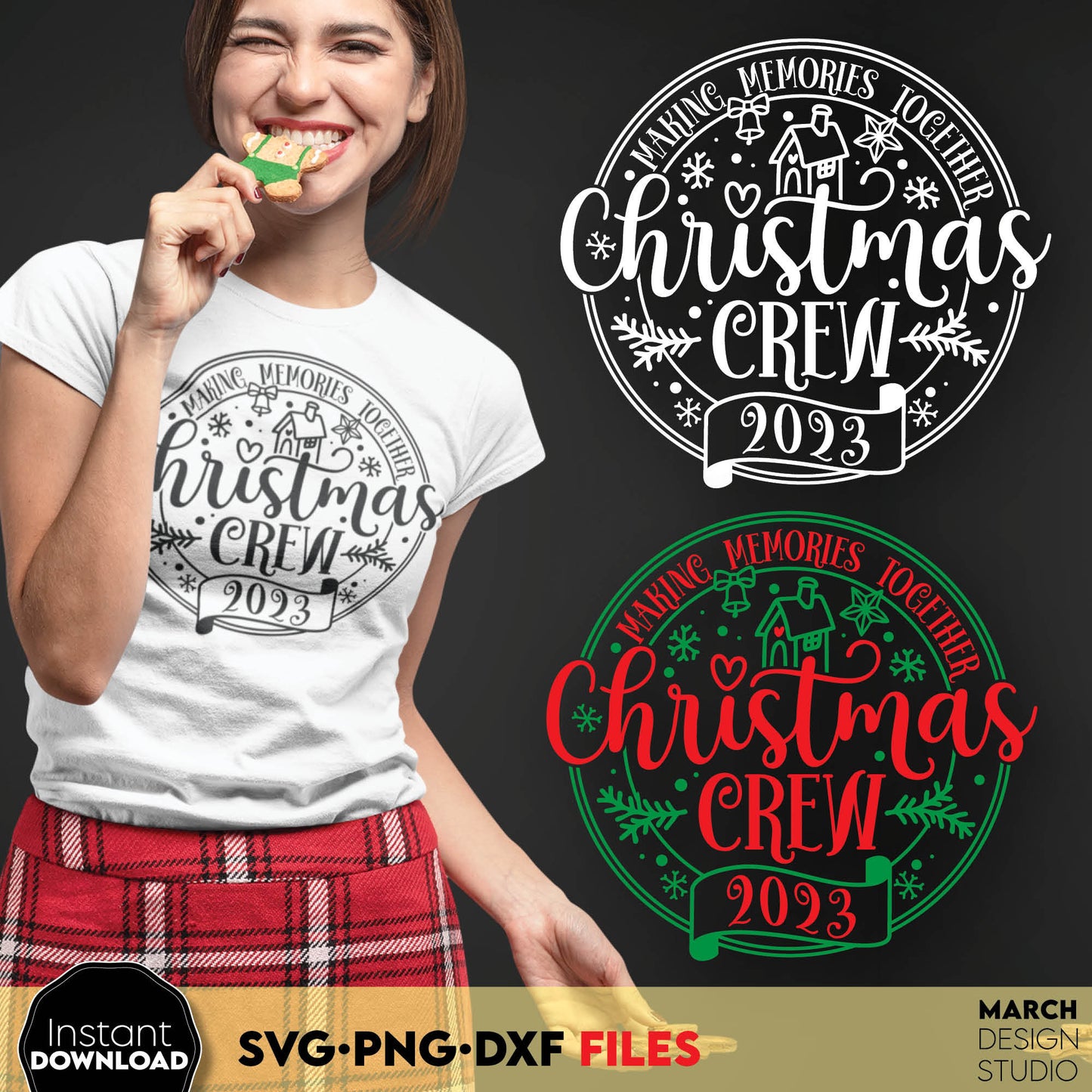 Christmas crew party shirt design. SVG PNG DXF files included. Compatible with Cricut, Silhouette or other equipment. Usable for commercial use. Instant digital download files for Your Group Christmas crew party. Buy now for a good price.