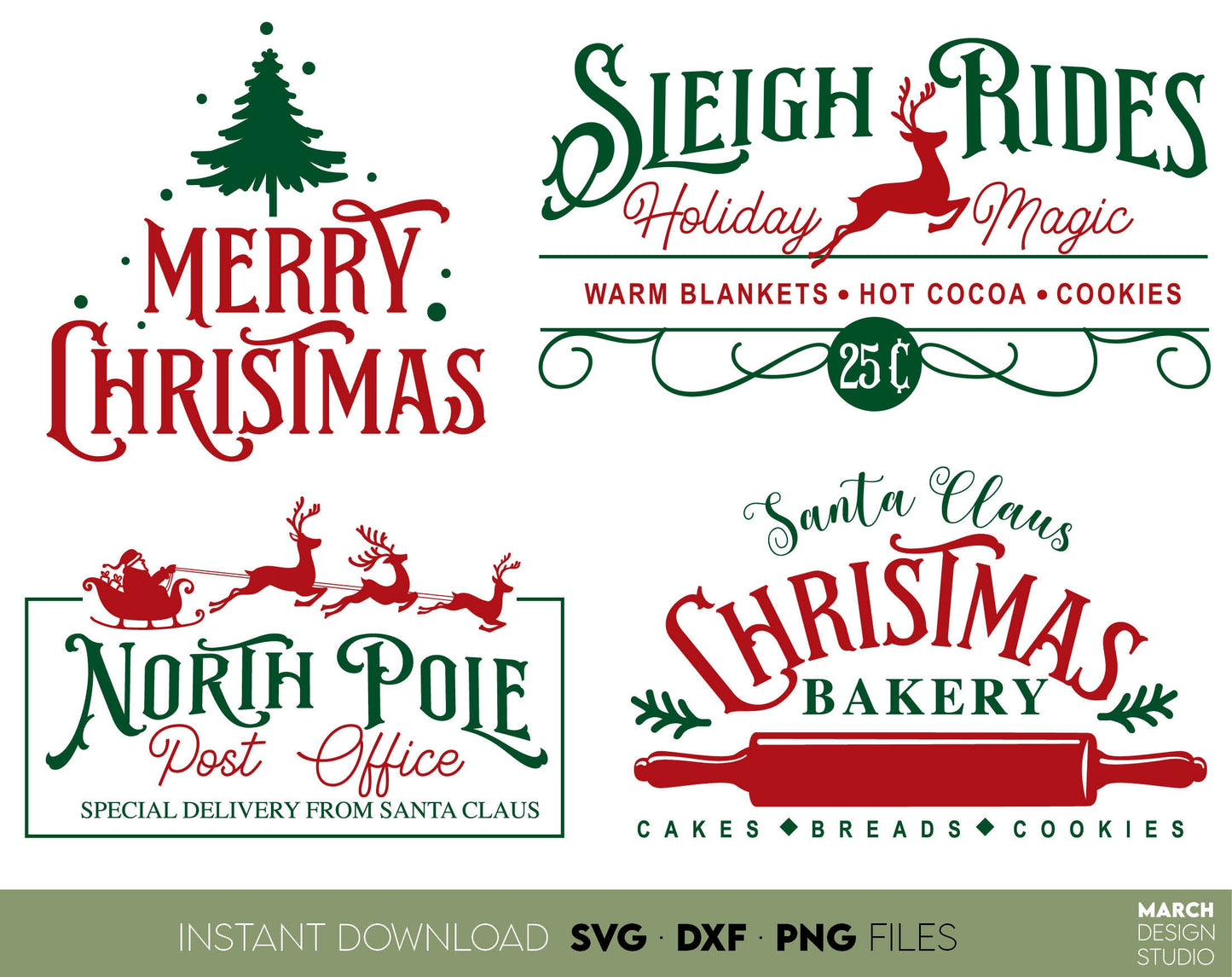 Vintage Christmas Sign SVG Bundle | Christmas Ornaments PNG Bundle | Farmhouse Christmas SVG | Christmas Shirt Svg | Winter Svg | Merry Xmas